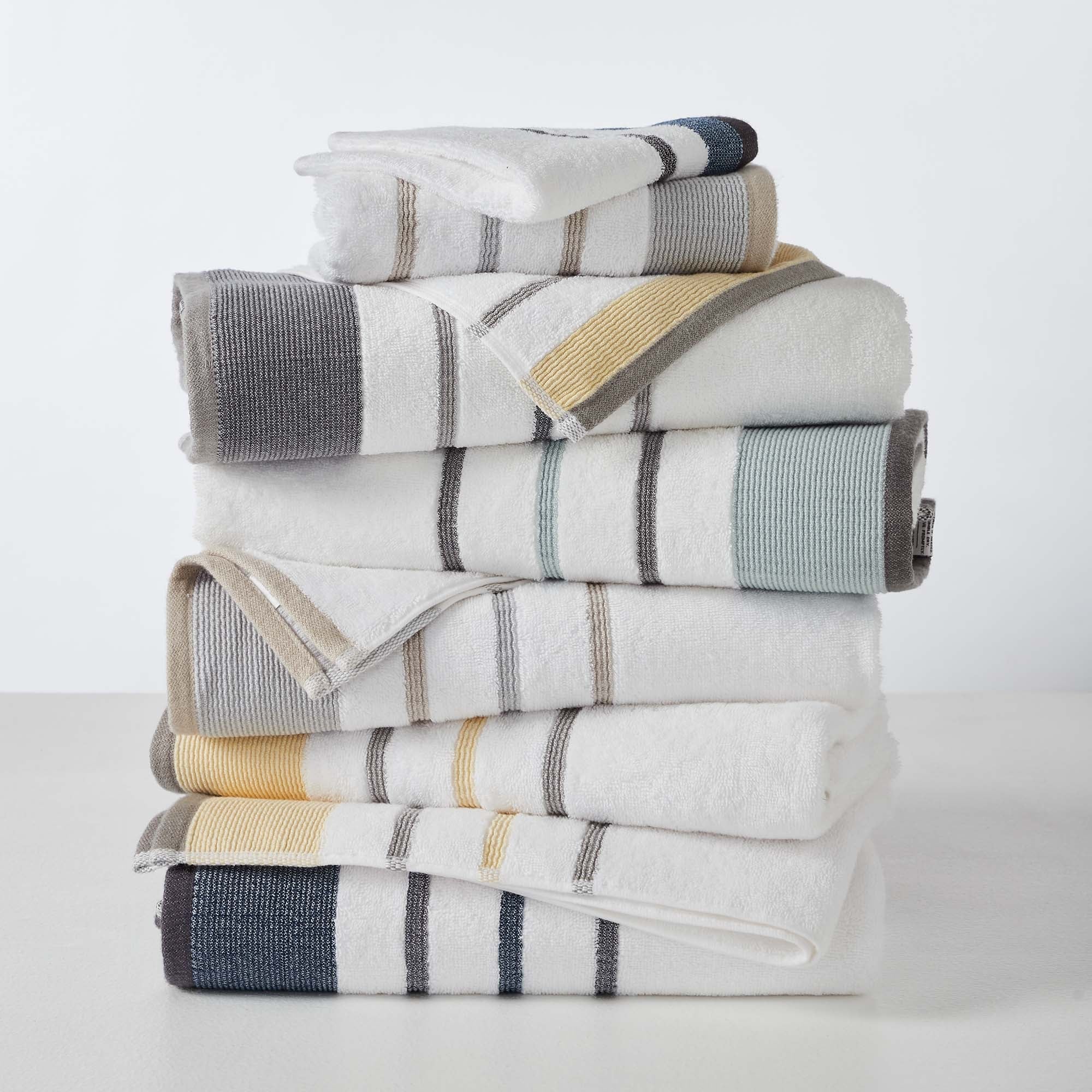 Decorative Cotton Stripe Bath Towel Set - Noelle Collection - Image 132
