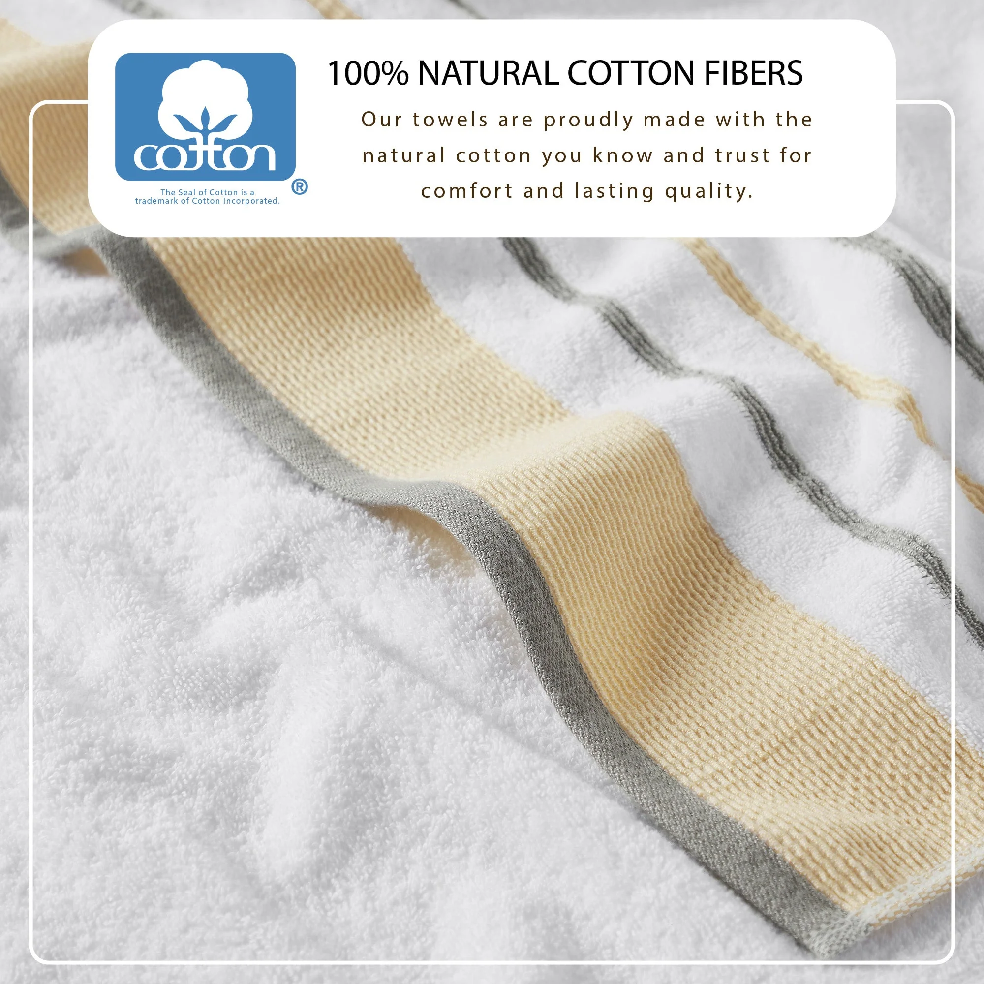 Decorative Cotton Stripe Bath Towel Set - Noelle Collection - Image 134