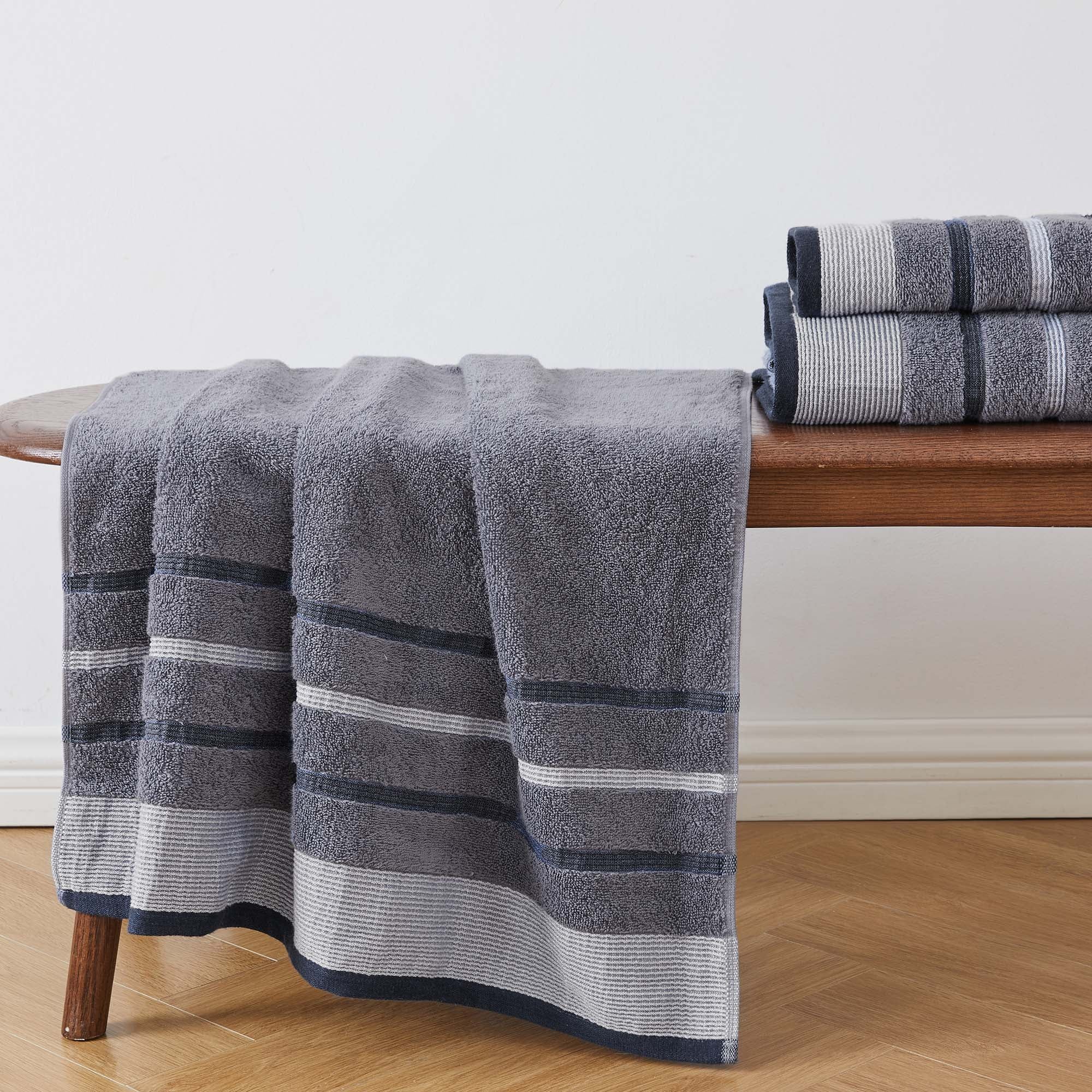 Decorative Cotton Stripe Bath Towel Set - Noelle Collection - Image 205