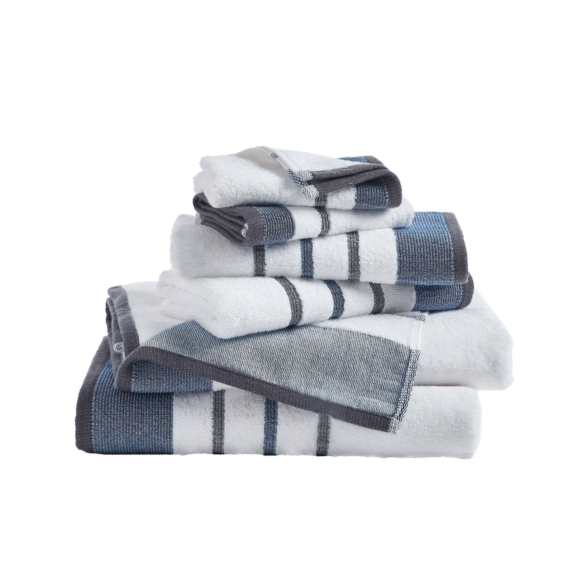 Decorative Cotton Stripe Bath Towel Set - Noelle Collection - Image 49