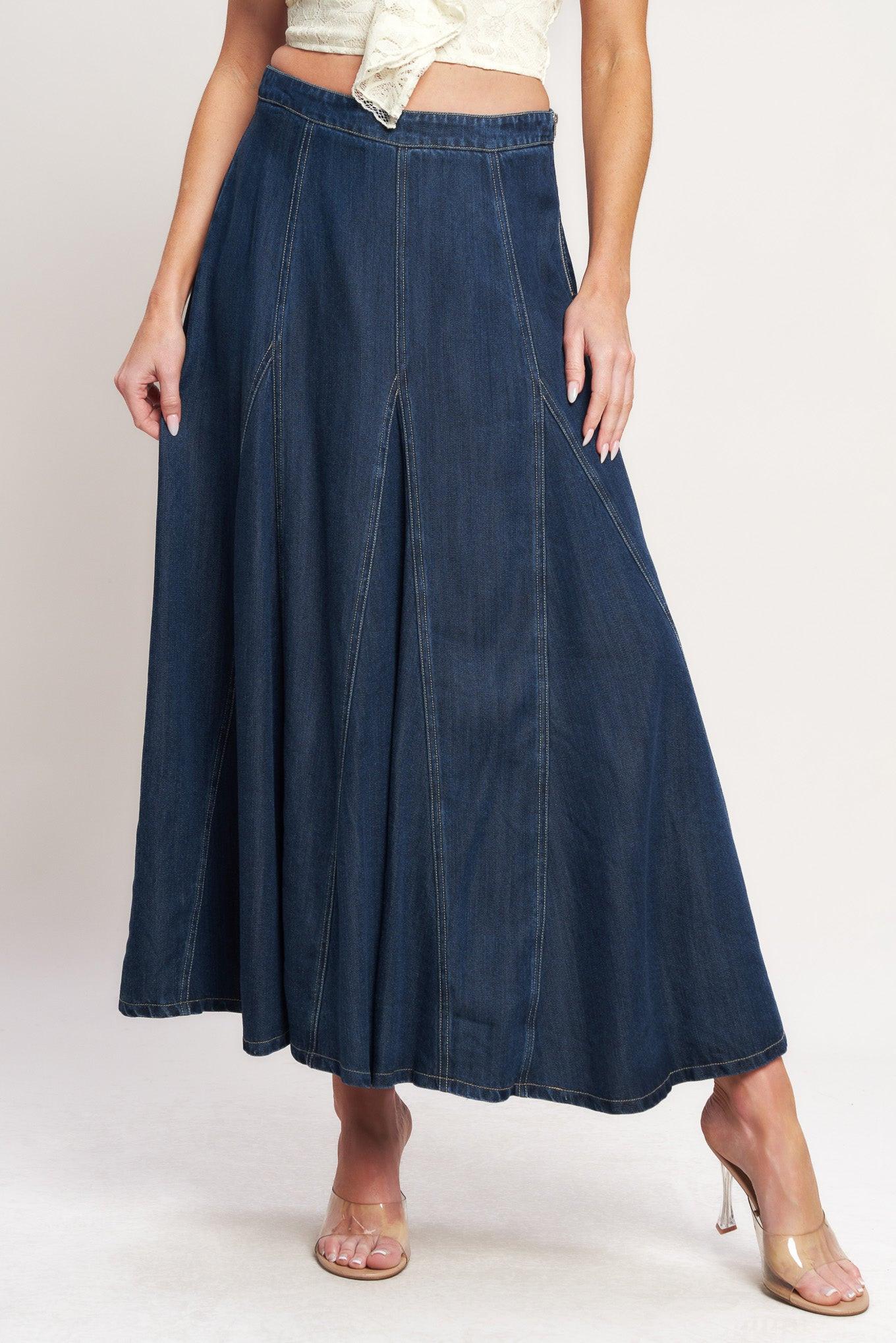 Denim Balance Woven Circle Skirt - Image 4