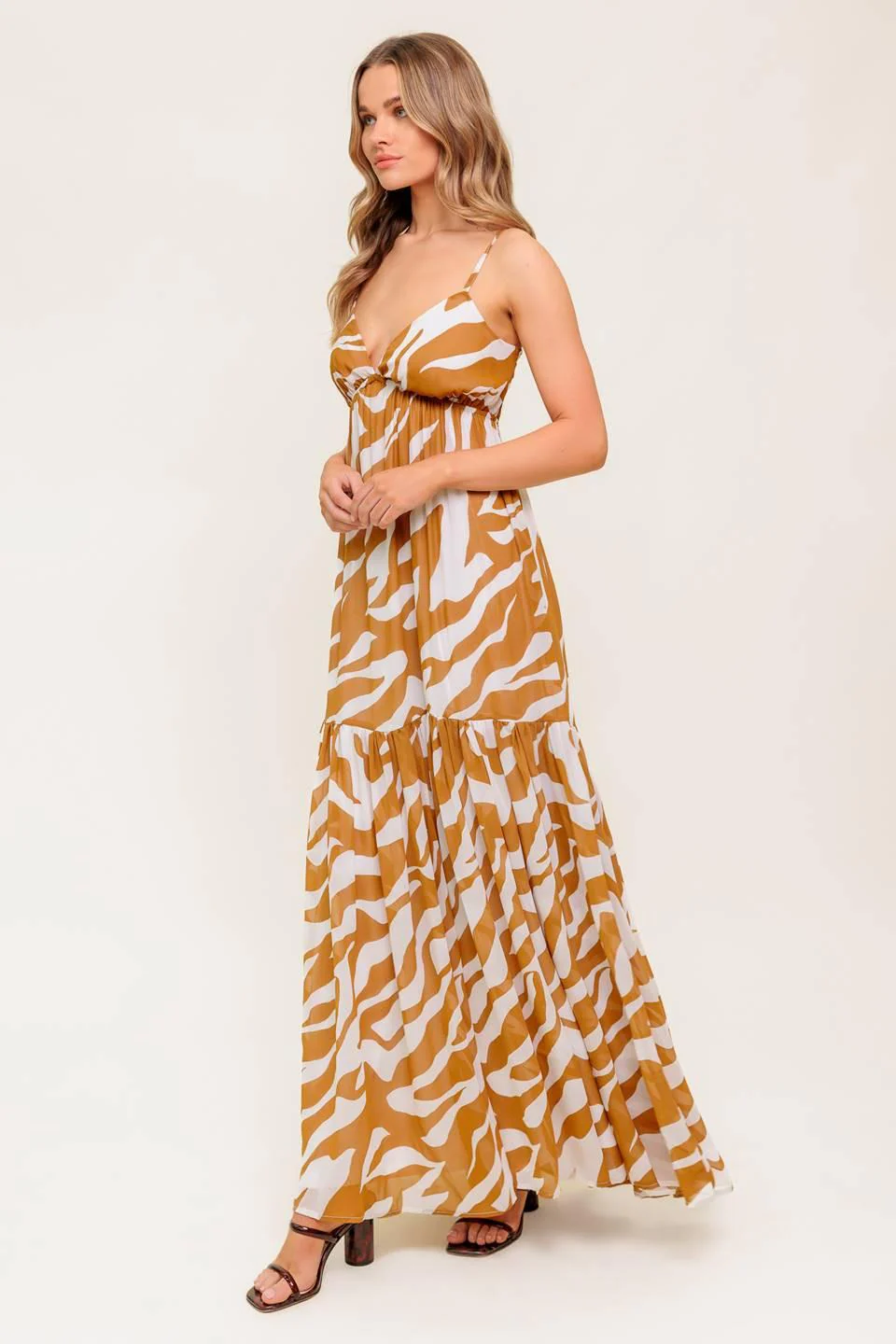Dew Kiss Almond Woven Maxi Dress - Image 6
