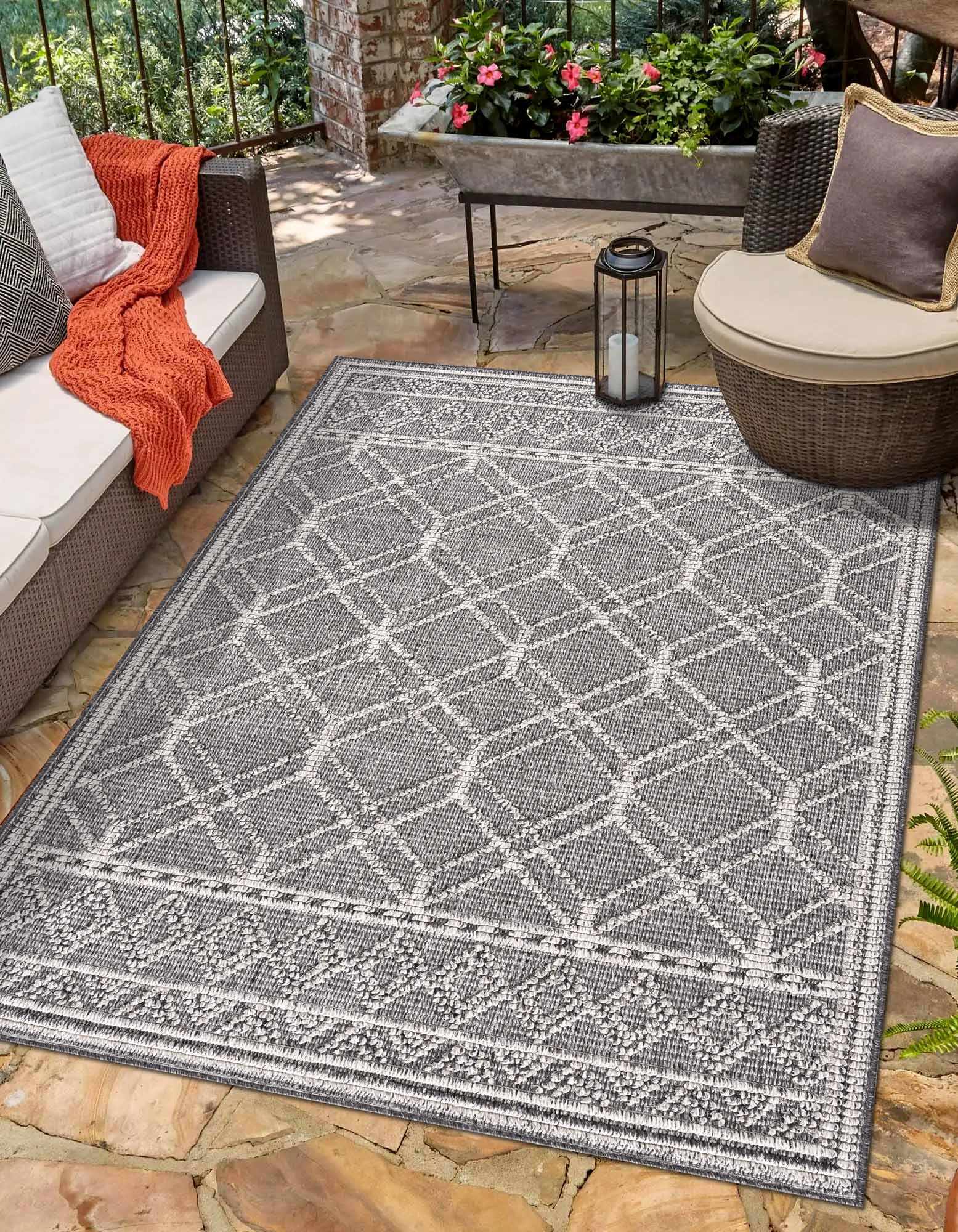 Diah Black & Bone Outdoor Area Rug - Clearance - Image 3