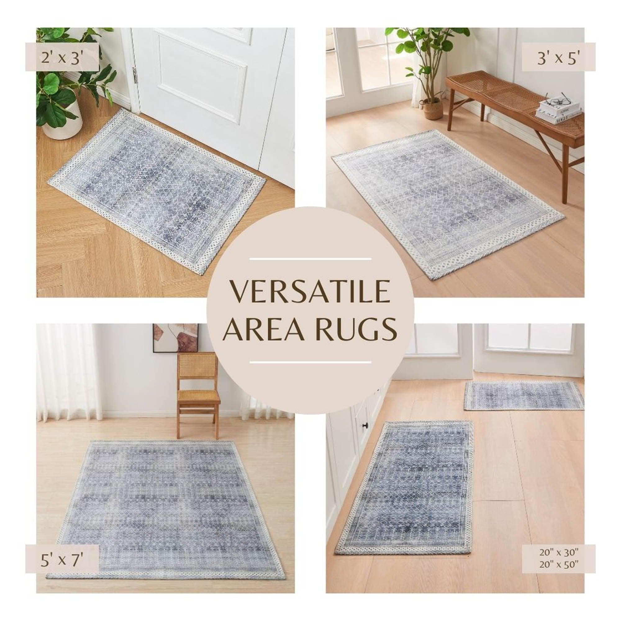 Distressed Moroccan Machine Washable Accent Area Rug & Runner 2 Pack - Neve Collection - Image 3