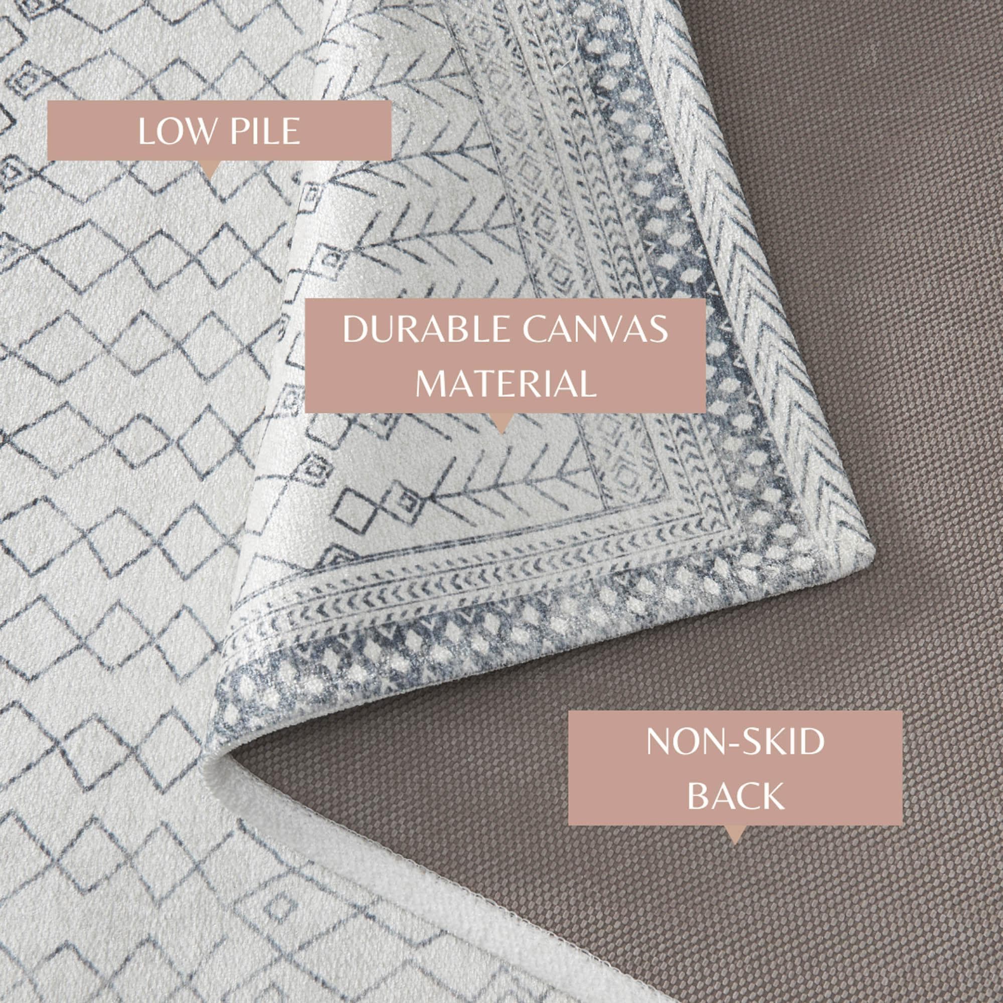 Distressed Moroccan Machine Washable Accent Area Rug & Runner 2 Pack - Neve Collection - Image 9