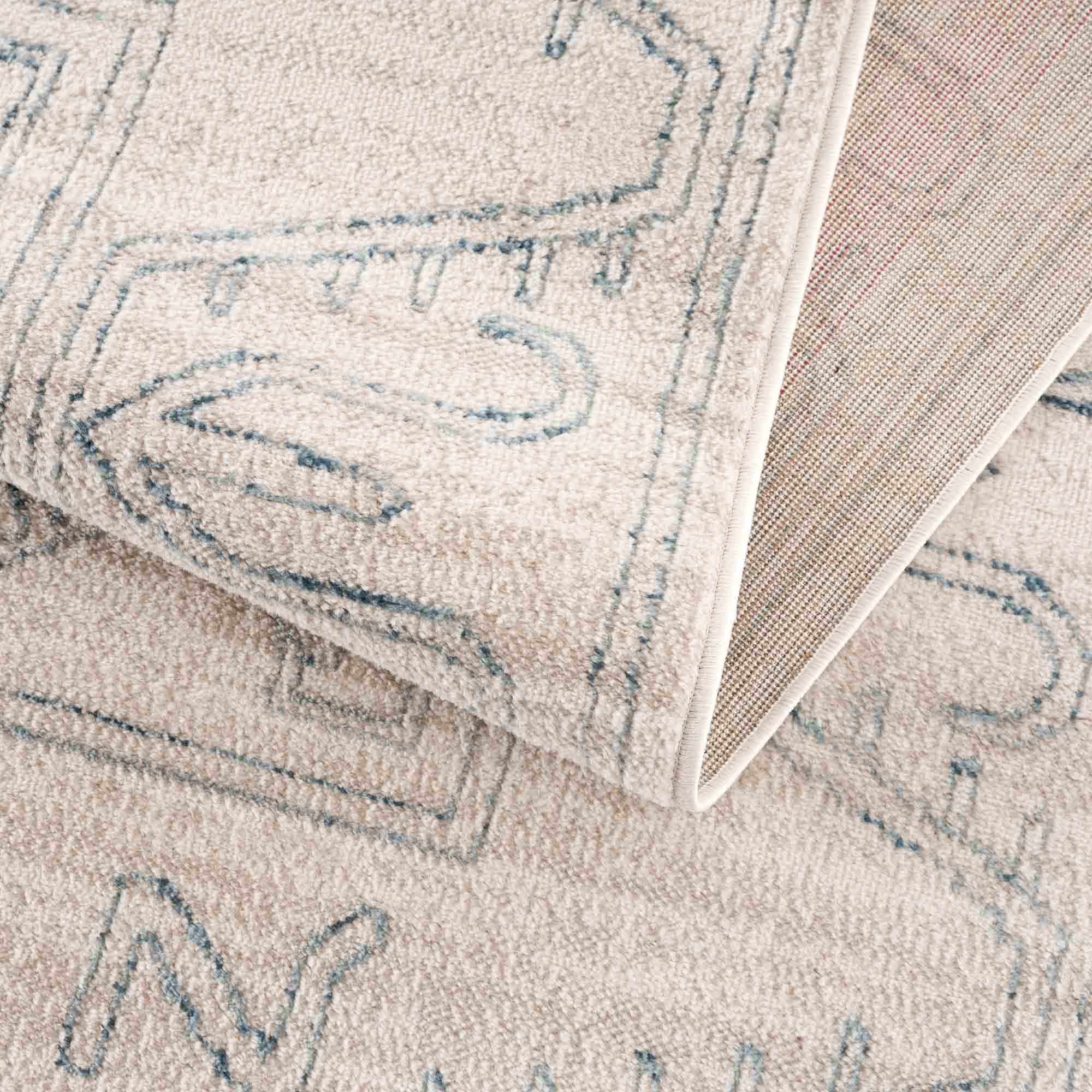 Divya Cream & Silver Blue Area Rug - Image 14