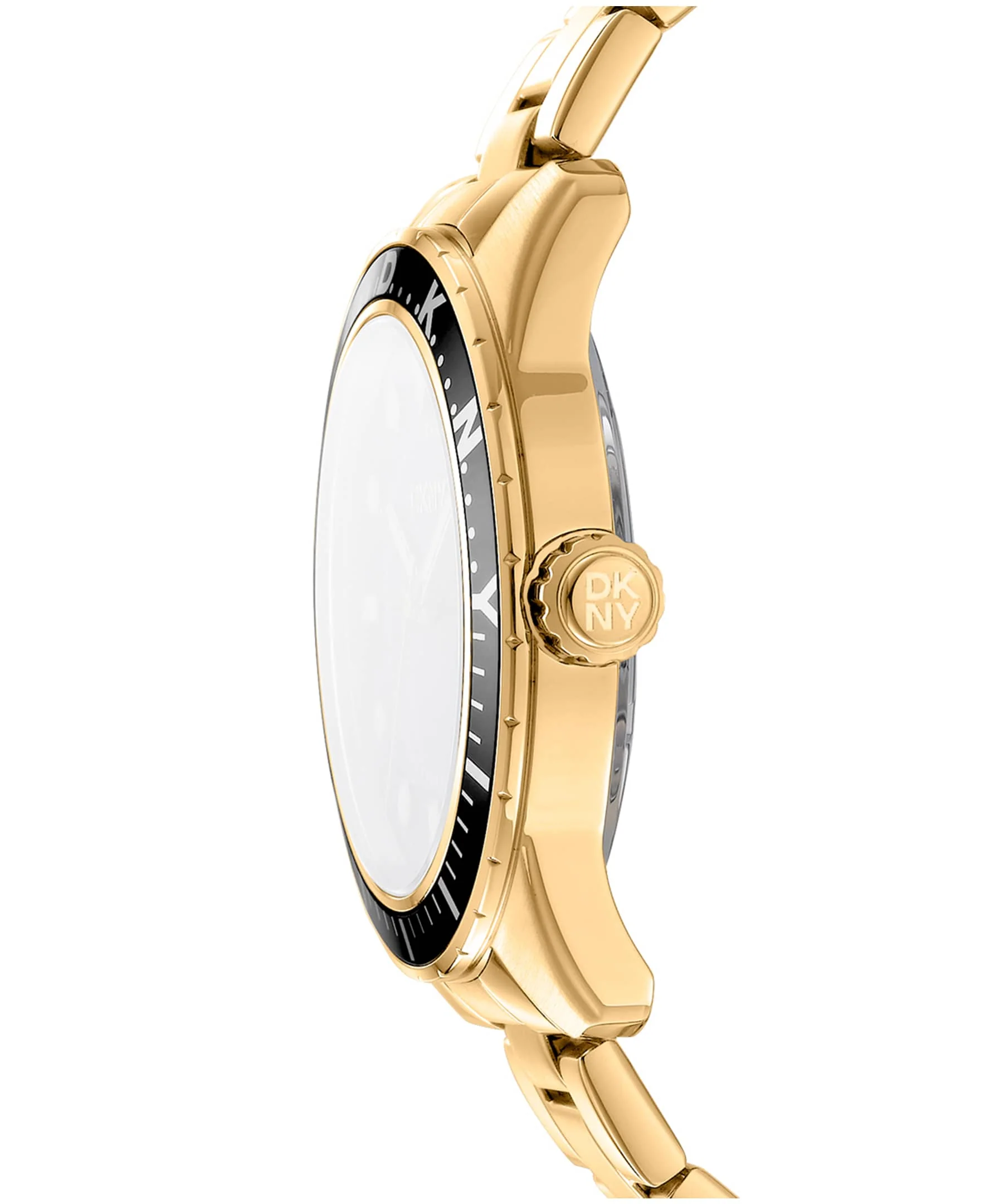 Dkny Men Watch, Gold Color Case, Black Dial, Gold Color Metal Bracelet, 3 Hands Date, 10 Atm - Image 4