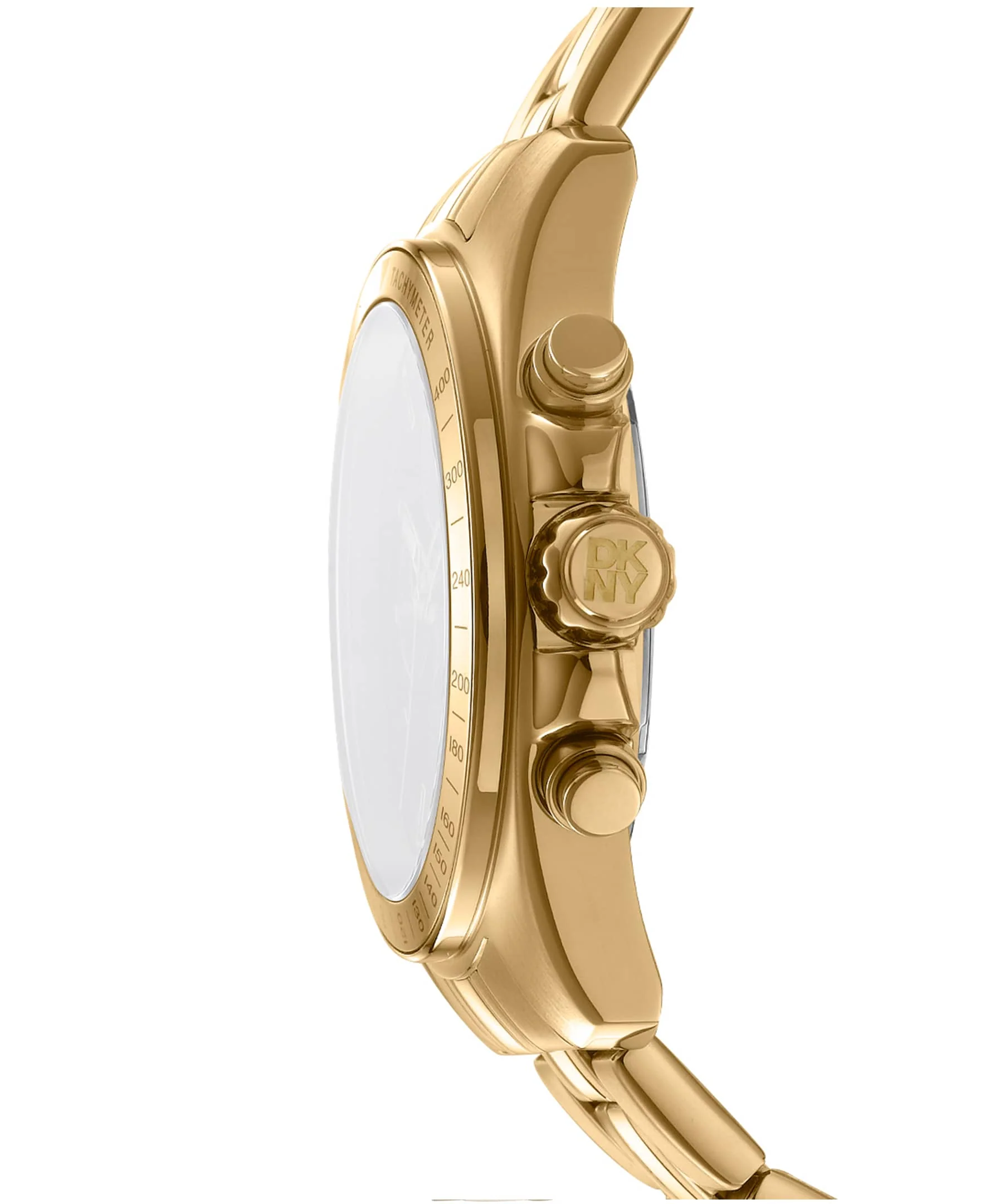 Dkny Men Watch, Gold Color Case, Black Dial, Gold Color Metal Bracelet, Chronograph, 10 Atm - Image 5