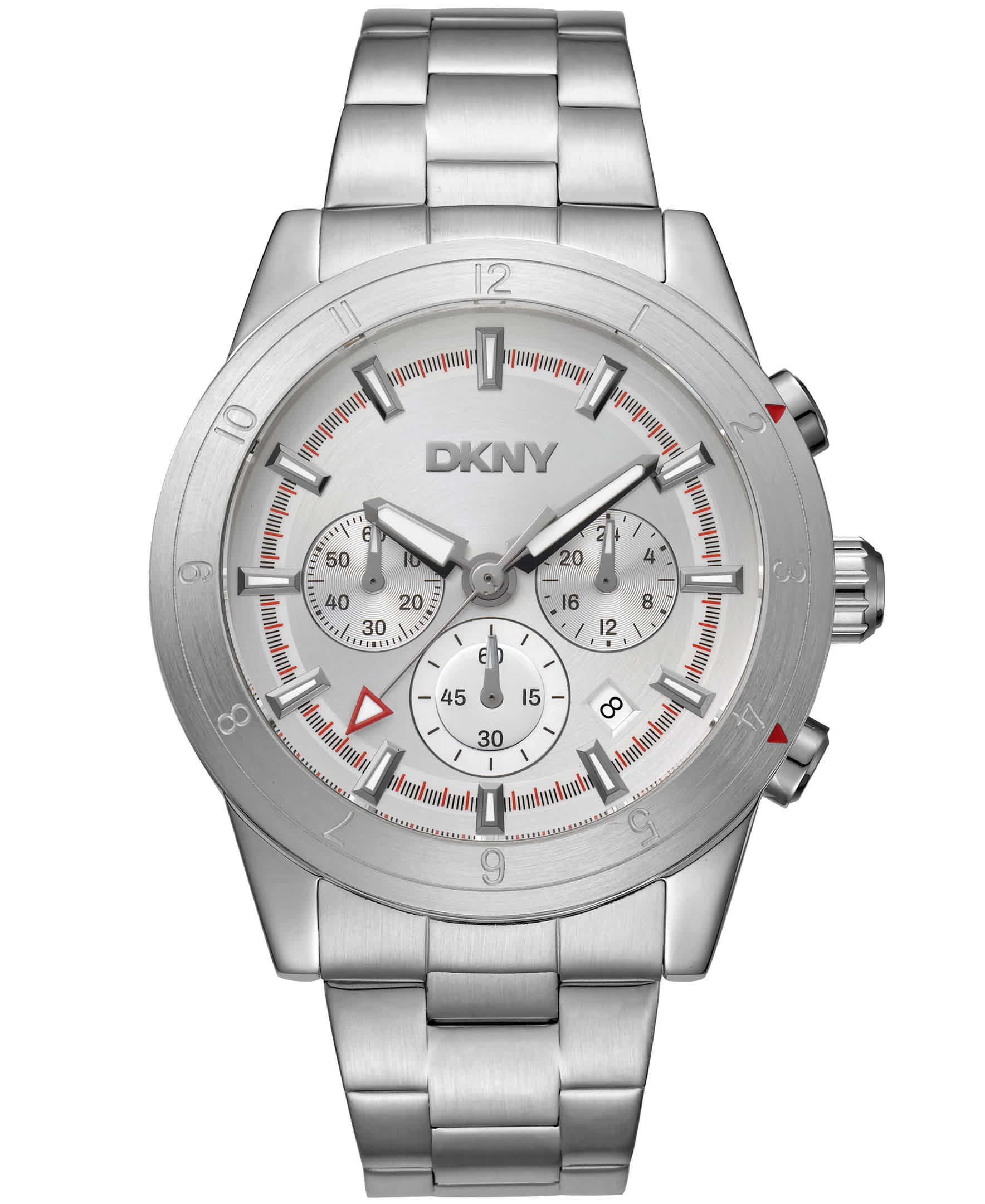 Dkny Men Watch, Silver Color Case, Silver Dial, Stainless Steel Metal Bracelet, Chronograph, 10 Atm - Image 3