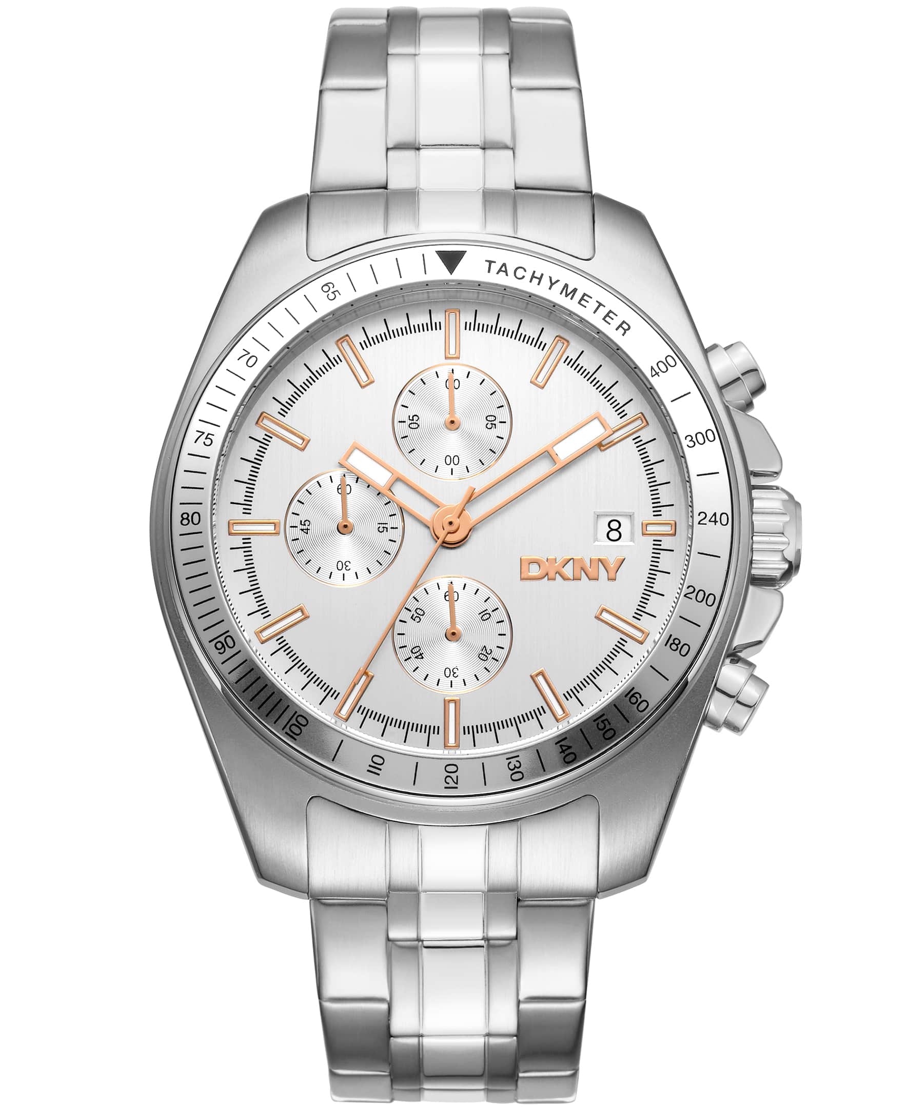 Dkny Men Watch, Silver Color Case, Silver Dial, Stainless Steel Metal Bracelet, Chronograph, 10 Atm - Image 6