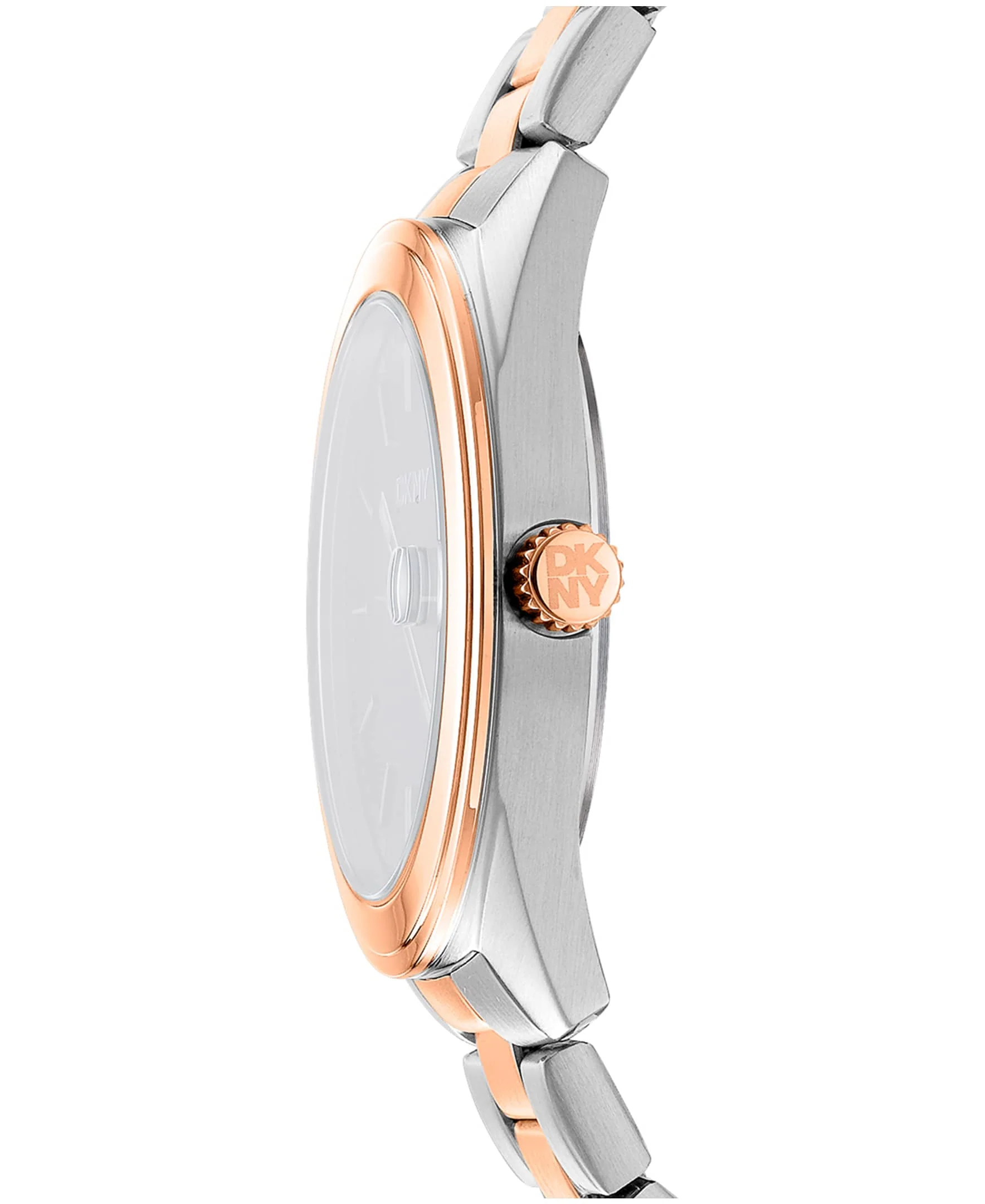 Dkny Men Watch, Two Tone Silver & Rose Gold Color Case, Brown Dial, Two Tone Silver & Rose Gold Color Metal Bracelet, 3 Hands Date, 5 Atm - Image 2
