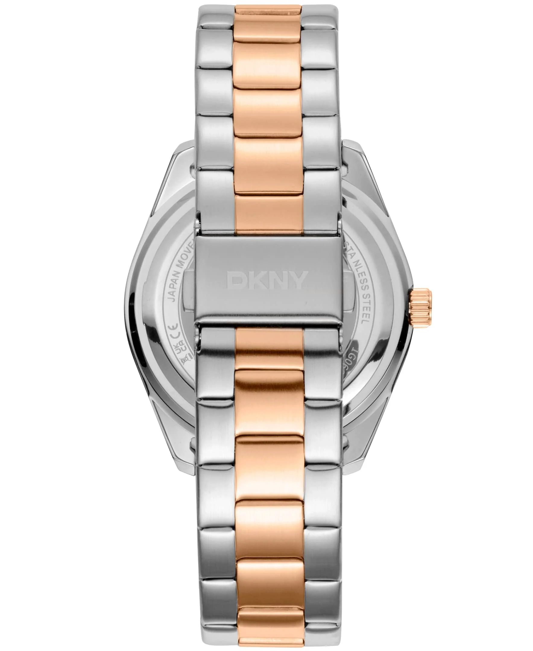 Dkny Men Watch, Two Tone Silver & Rose Gold Color Case, Brown Dial, Two Tone Silver & Rose Gold Color Metal Bracelet, 3 Hands Date, 5 Atm - Image 3