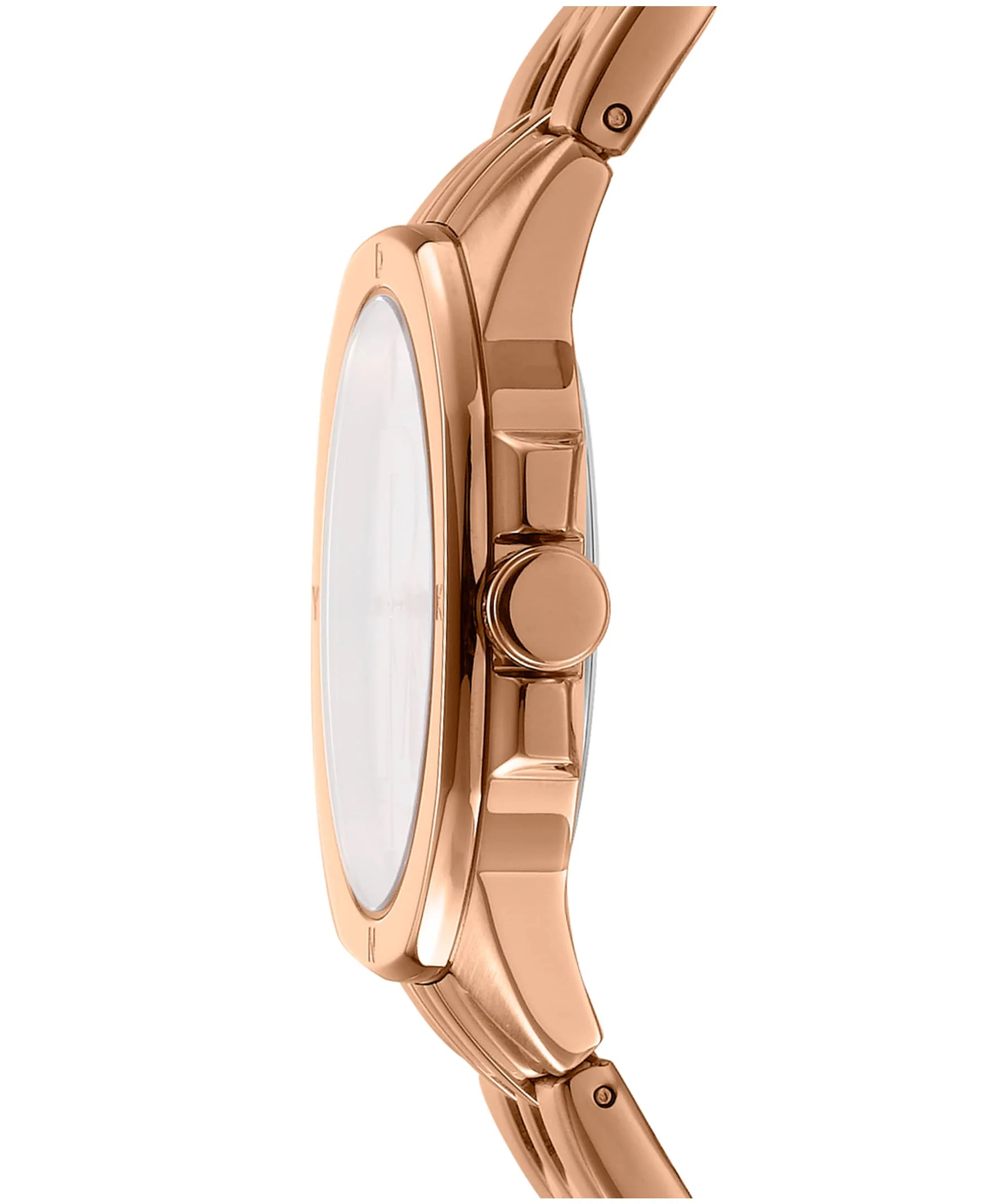 Dkny Women Watch, Rose Gold Color Case, Rose Gold Dial, Rose Gold Color Metal Bracelet, 3 Hands, 5 Atm