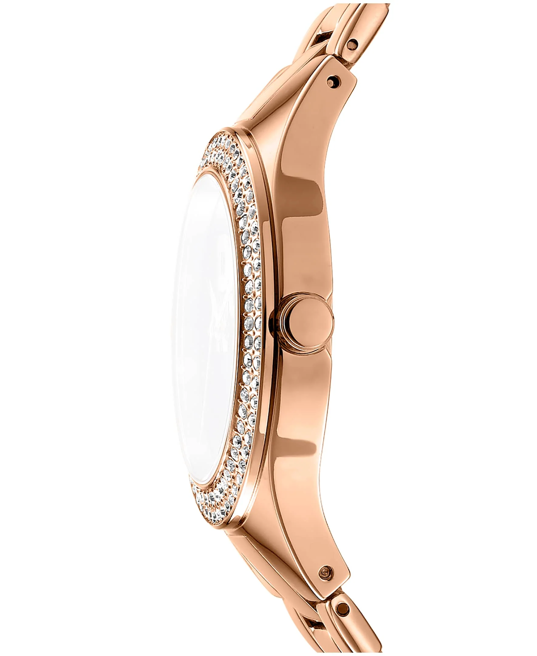 Dkny Women Watch, Rose Gold Color Case, Silver Dial, Rose Gold Color Metal Bracelet, 3 Hands, 5 Atm - Image 2