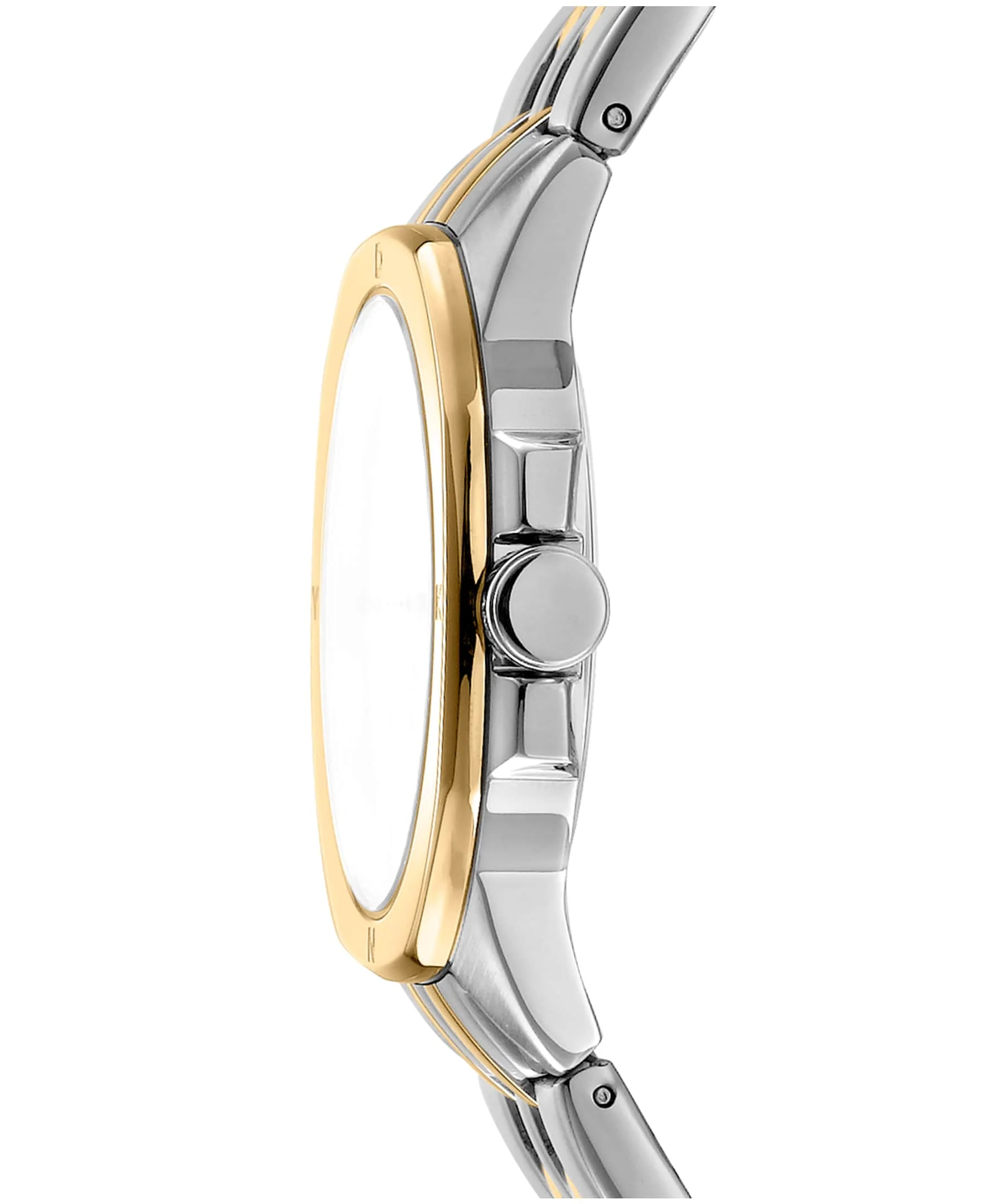 Dkny Women Watch, Two Tone Silver & Gold Color Case, Light Blue Dial, Two Tone Silver & Gold Color Metal Bracelet, 3 Hands, 5 Atm