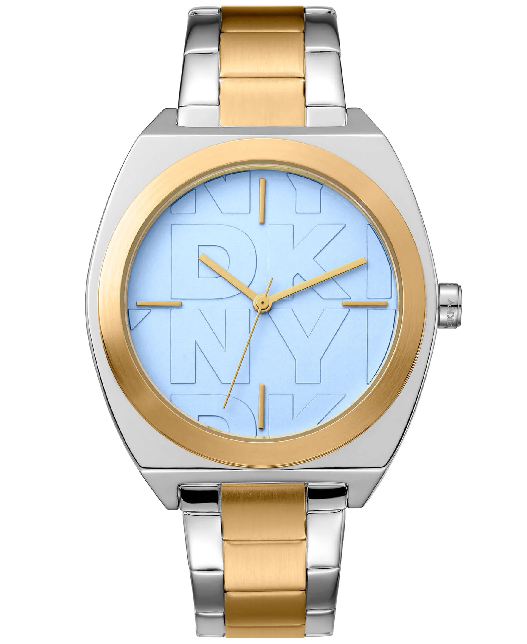 Dkny Women Watch, Two Tone Silver & Gold Color Case, Light Blue Dial, Two Tone Silver & Gold Color Metal Bracelet, 3 Hands, 5 Atm - Image 3