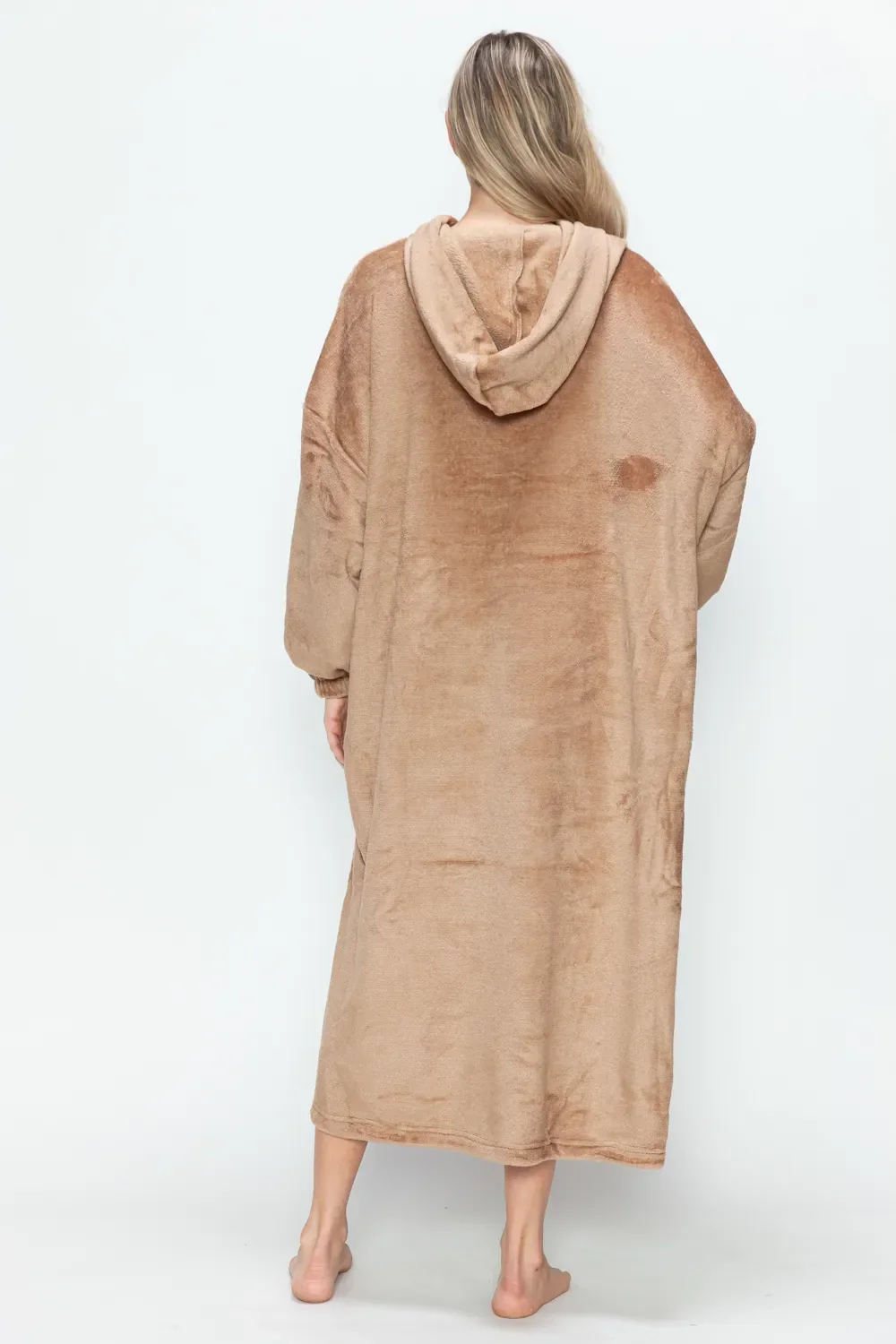 Double Take Full Size Pocketed Hooded Midi Lounge Dress - Image 13
