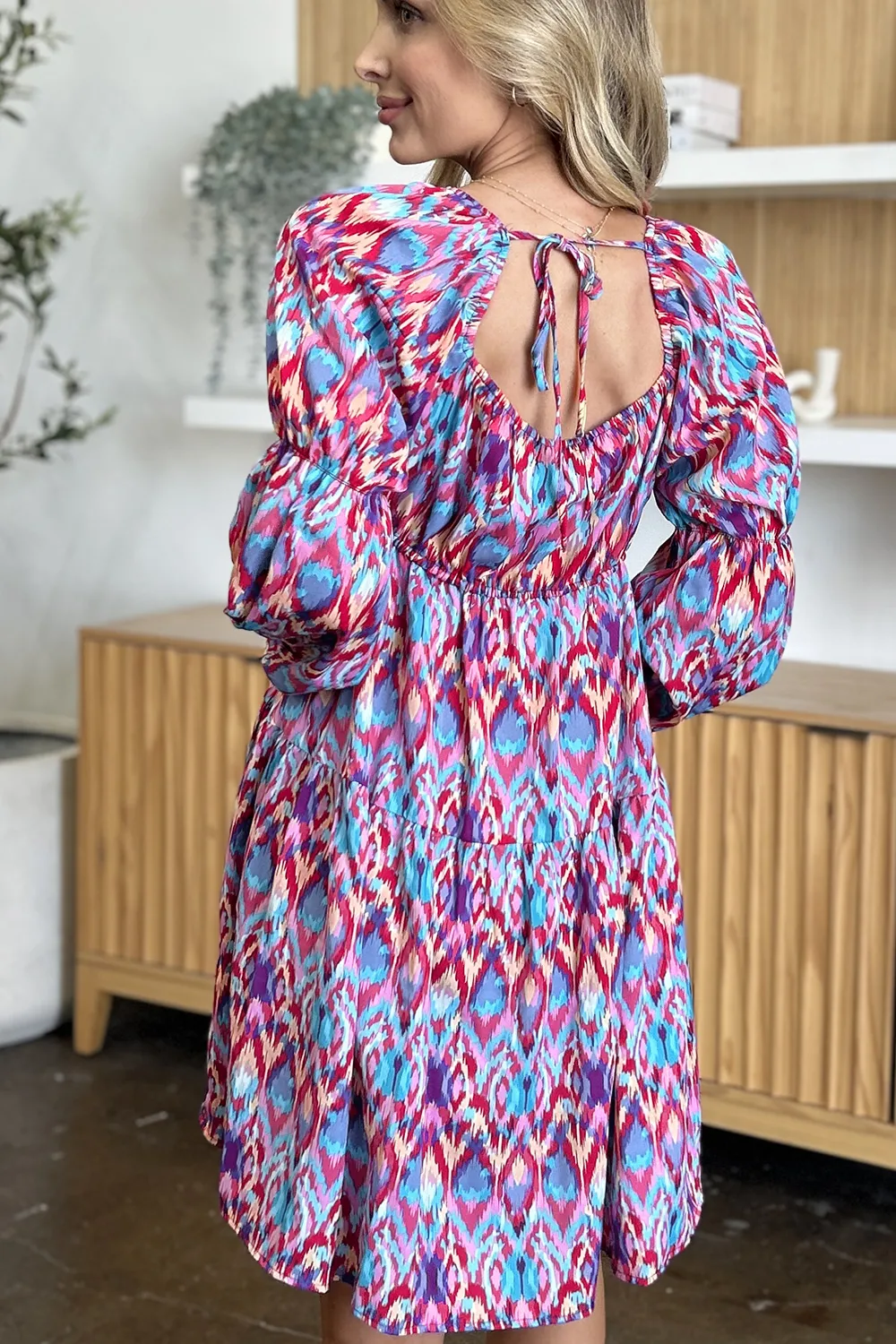 Double Take Full Size Printed Long Sleeve Dress - Image 12