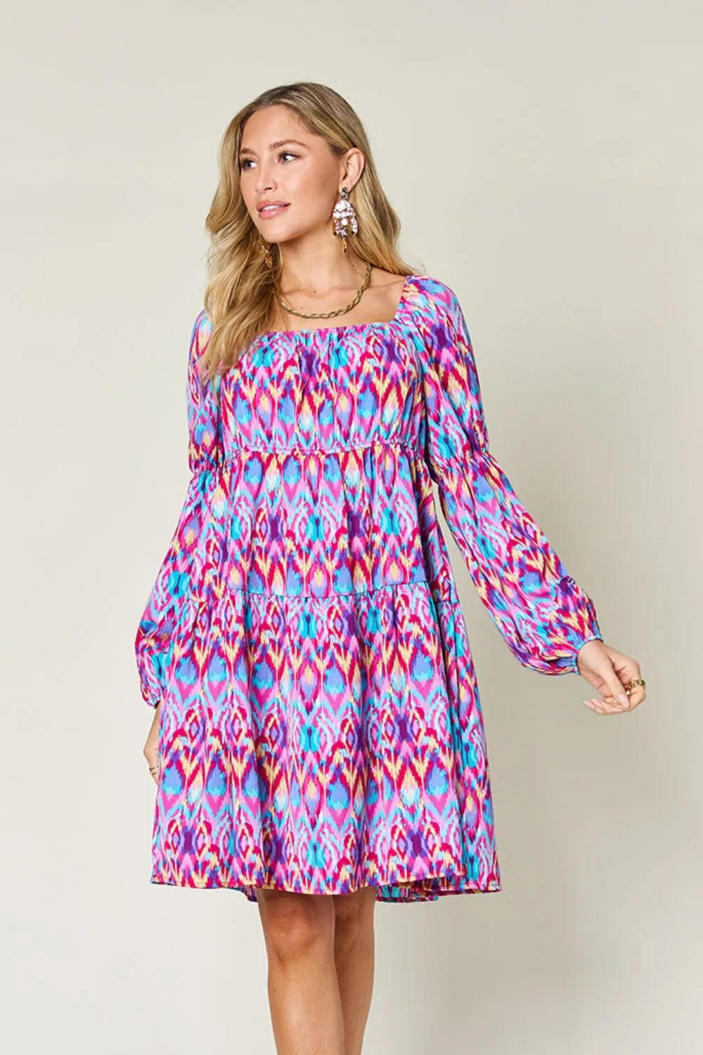 Double Take Full Size Printed Long Sleeve Dress - Image 2