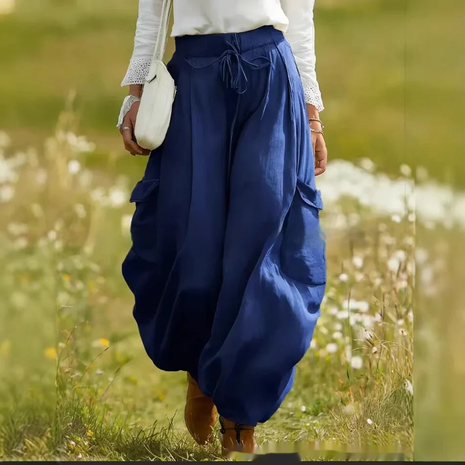 Drawstring Elastic Waist Loose-Fit Casual Trousers | 5 Colors - Image 5