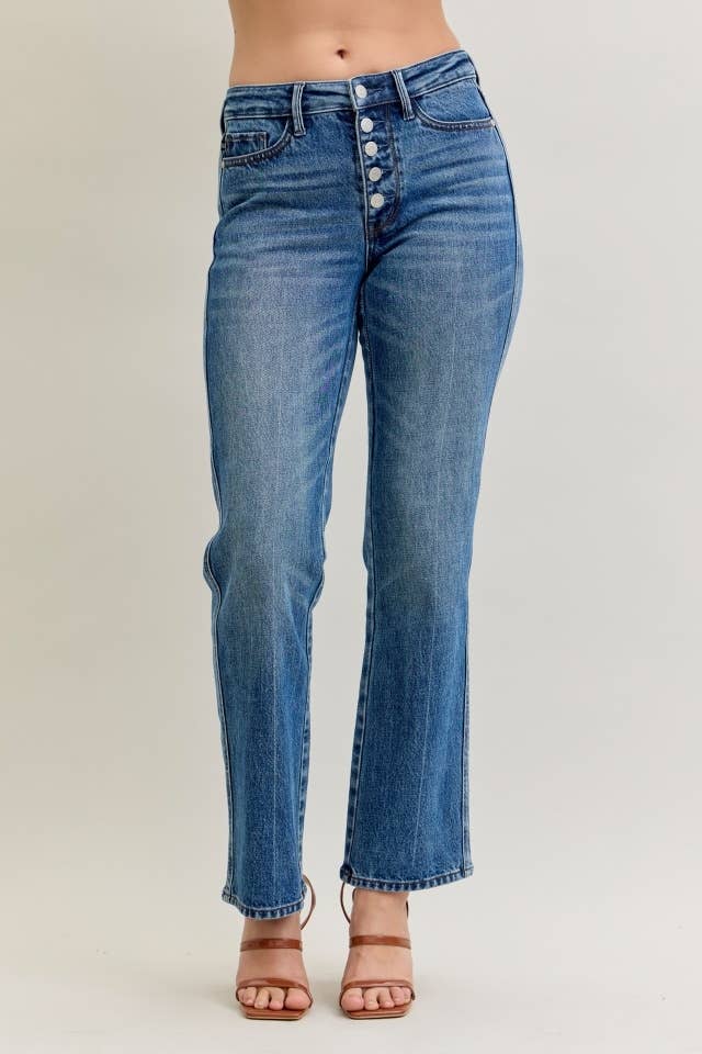 Drew - Mid Rise Slim Straight Rigid Magic Button-Fly Jeans - Image 9