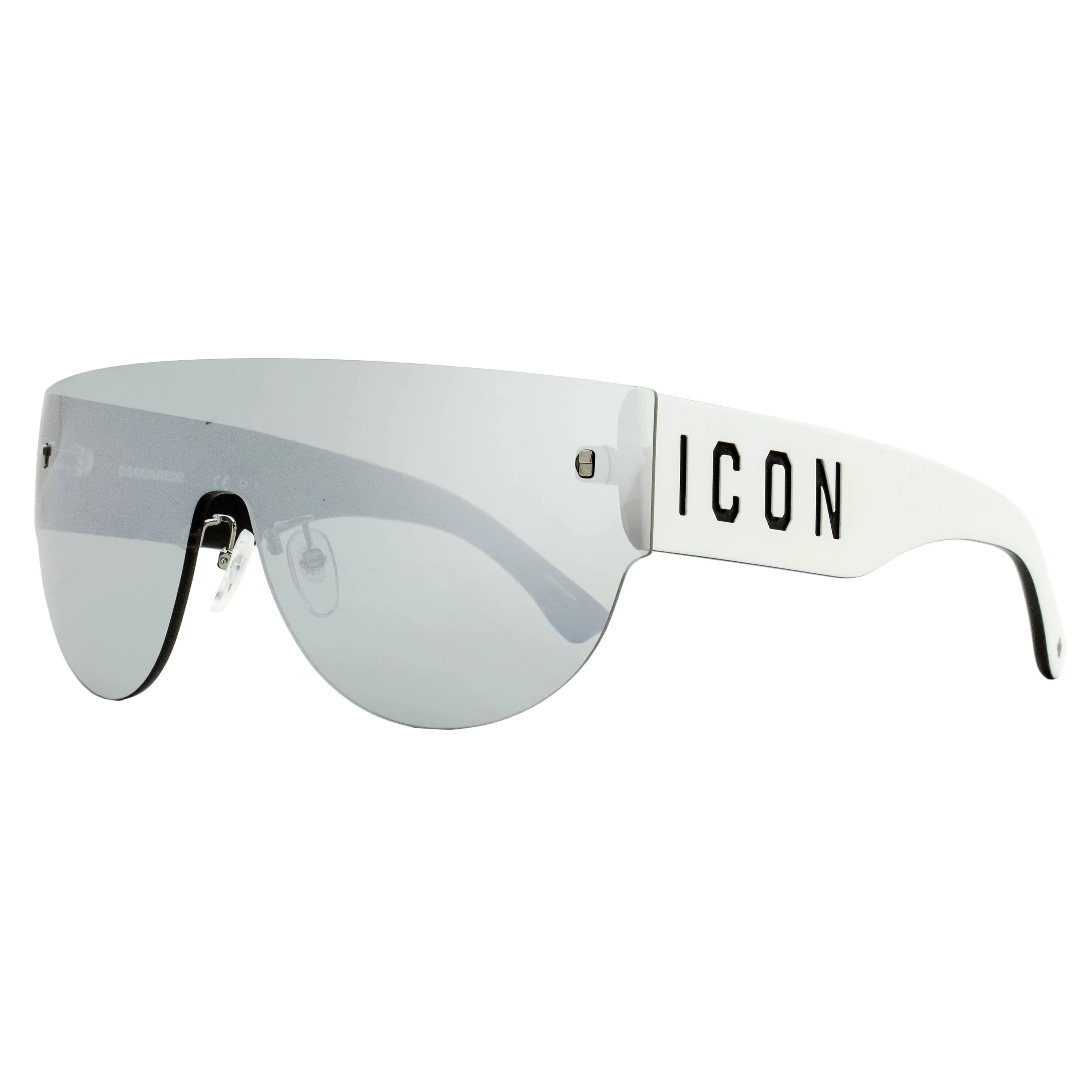Dsquared2 Icon Shield Sunglasses Icon 0002/S 80SIR Black/White 99mm - Image 3