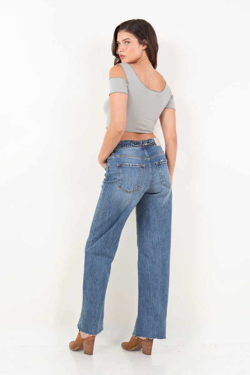 Dual Accent High Rise Straight Leg Jeans - Image 6