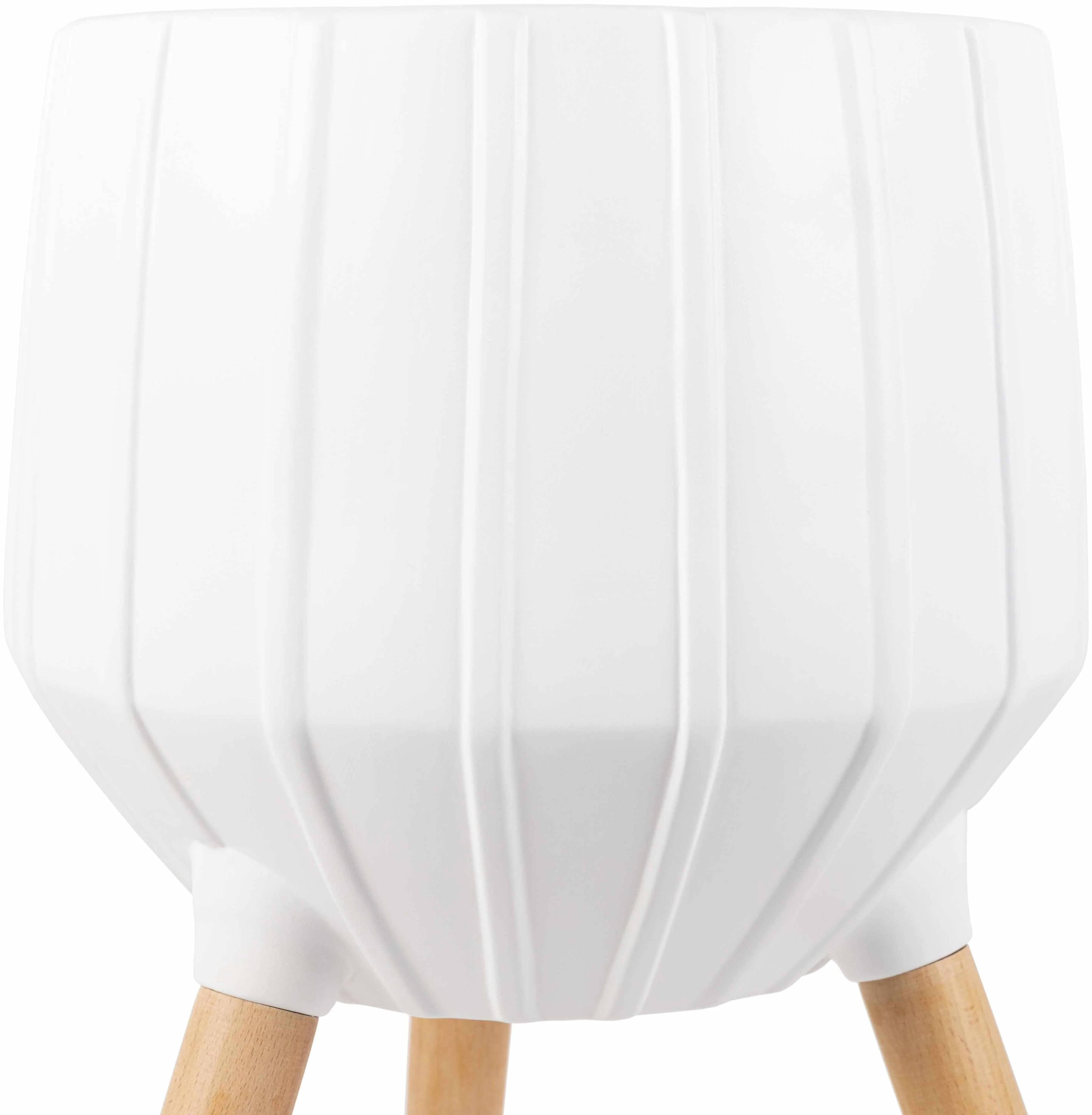 Dunguan White Ribbed Wood Planter - Clearance - Image 6