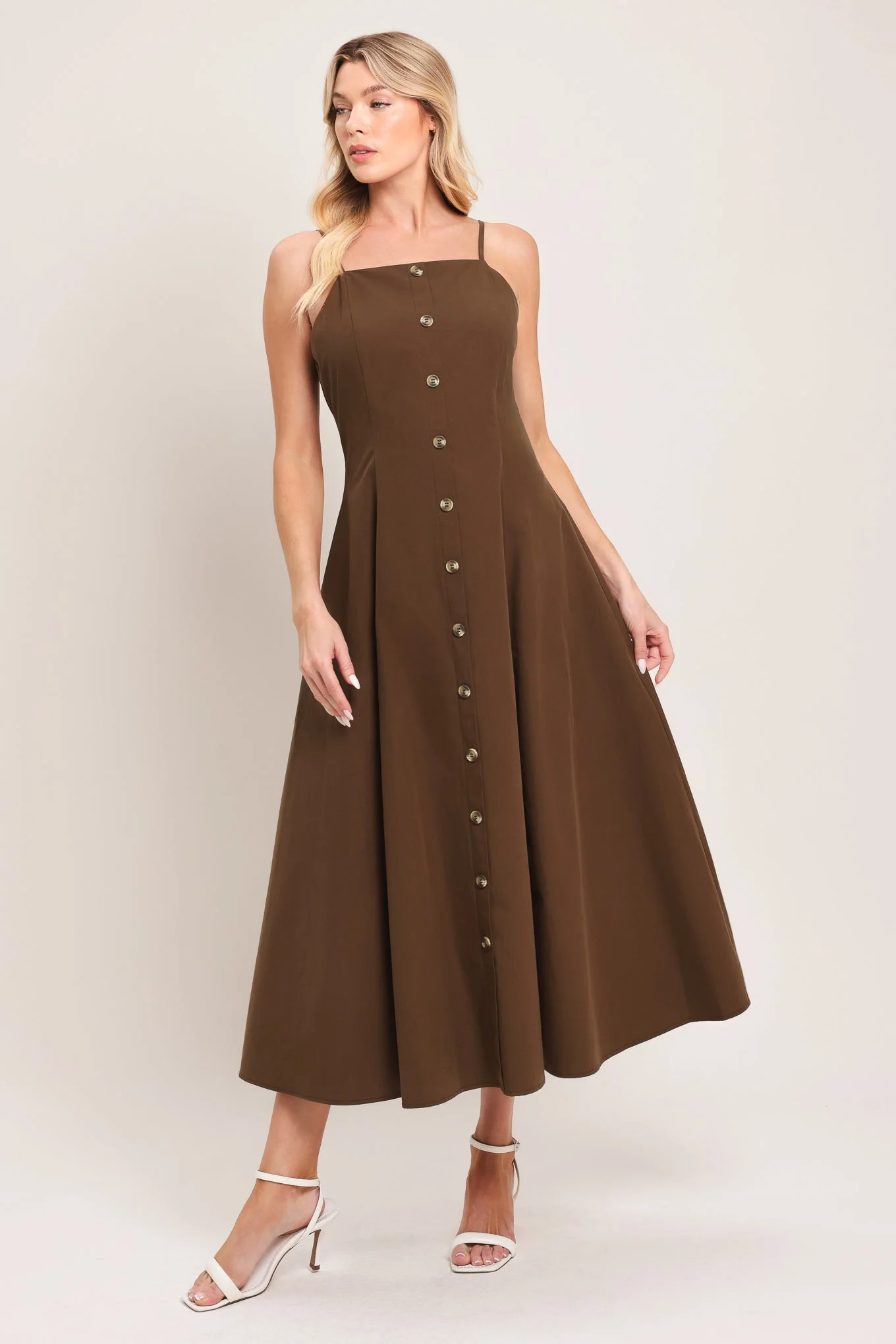 Earthy Grace Woven Midi Dress - Image 6