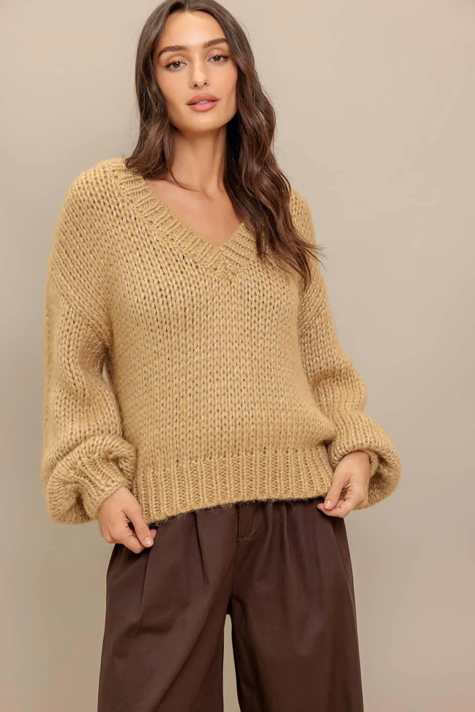 Earthy Touch Sweater Knit Top - Image 7
