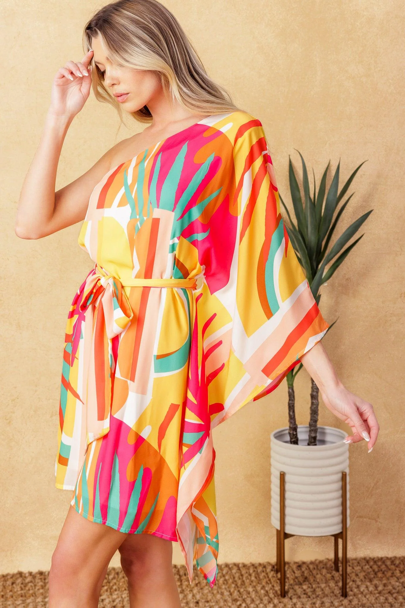 Easy Way Out Woven Kaftan Mini Dress - Image 2