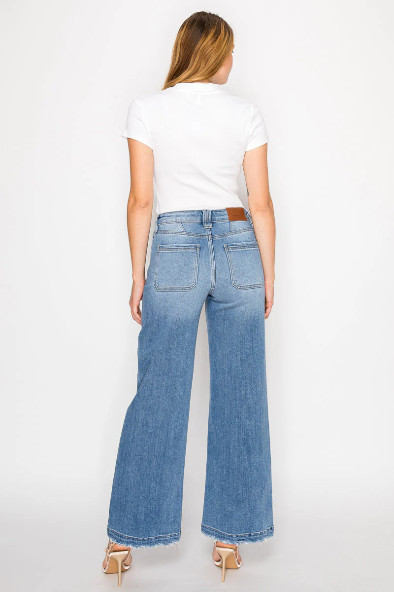 Eco Friendly Fabric High Rise Slim Palazzo Jeans - Image 19