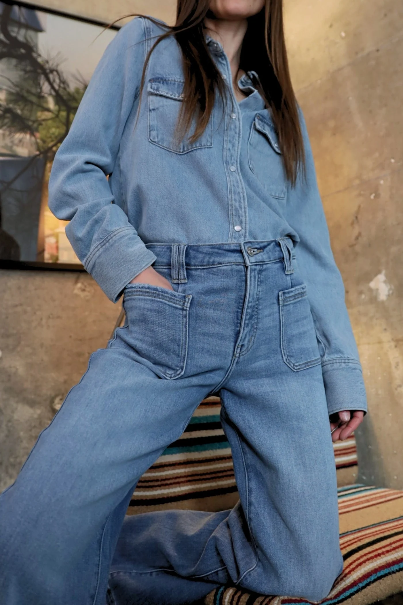 Eco Friendly Fabric High Rise Slim Palazzo Jeans - Image 22