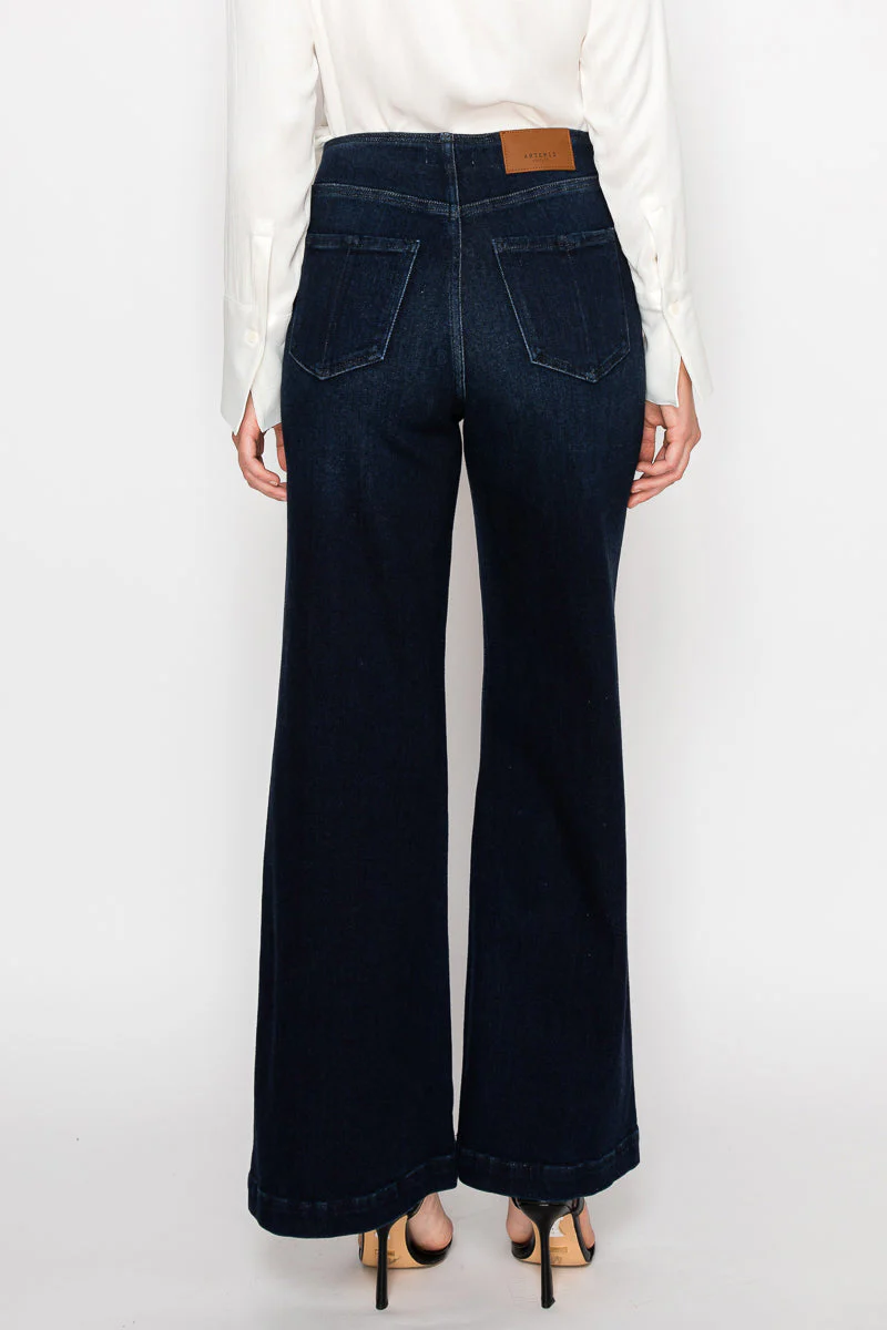 Eco Friendly Ultra High Rise Slim Palazzo Sailor Jeans - Image 20
