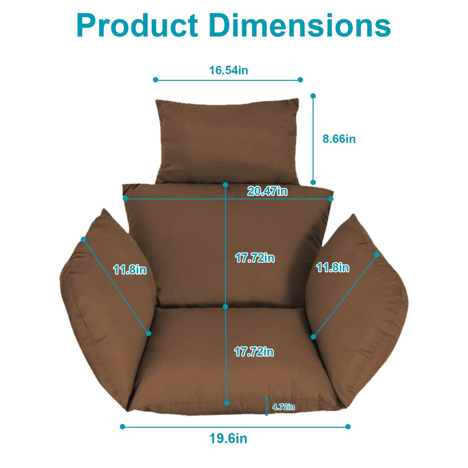 Egg Chair Cushion Hanging Basket Seat Cushion Thicken Soft Egg Swing Chair Pad Hanging Egg Chair Cushion with Headrest - Image 7