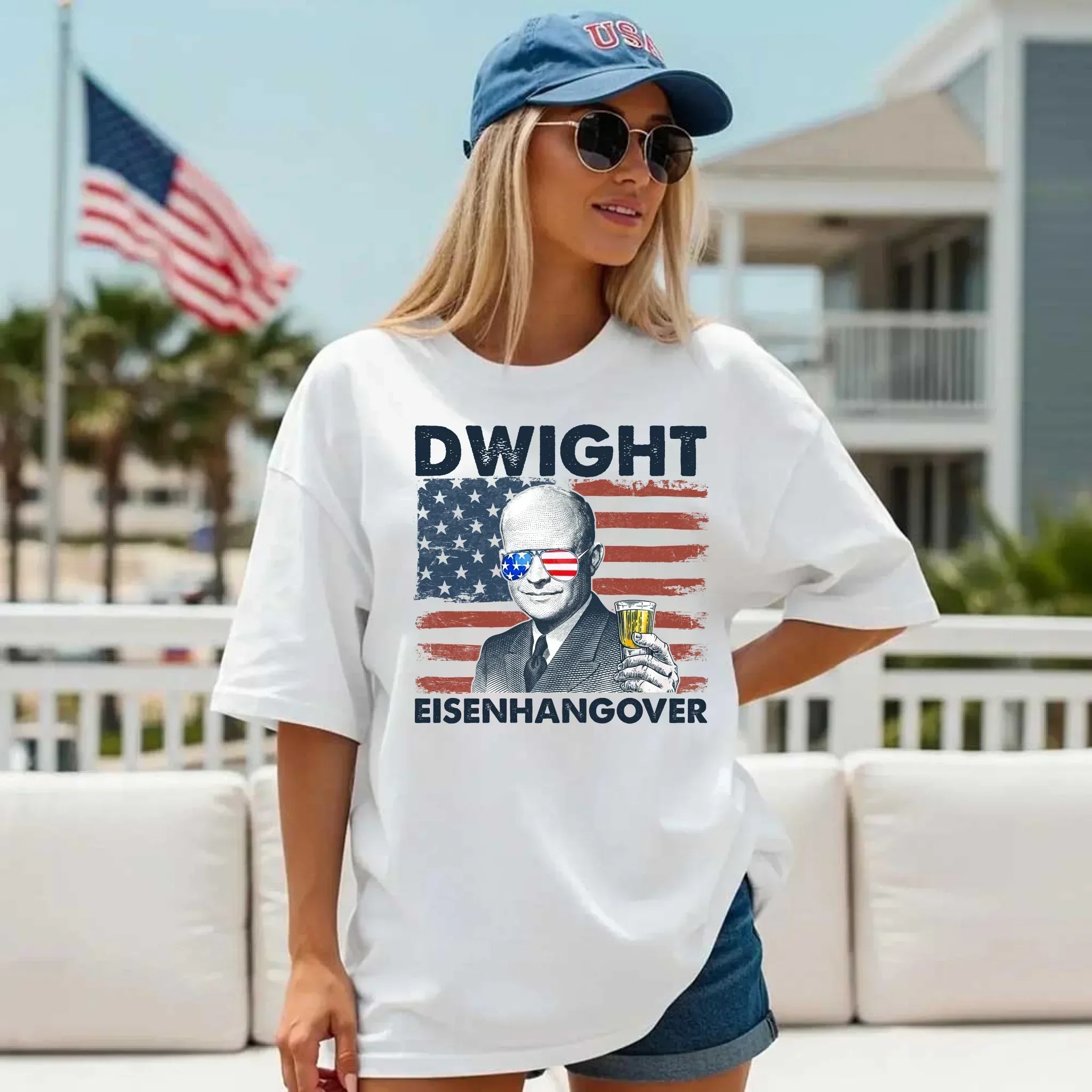 Eisenhangover 4th of July Shirt – Funny Dwight Eisenhower Boozy Tee - Image 2