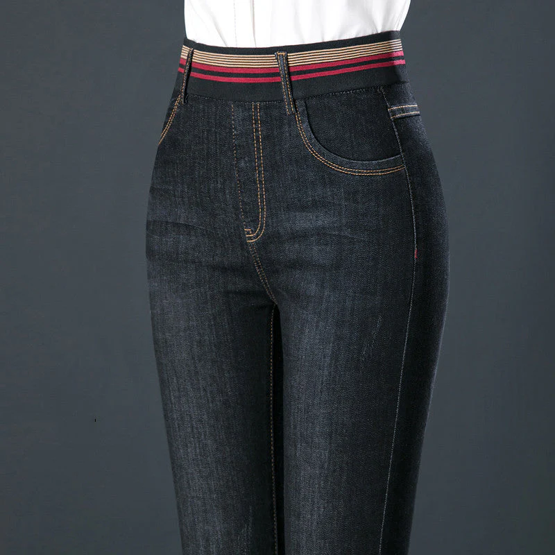 Elastic Waist Autumn And Winter Plus Velvet Padded Jeans - Image 4
