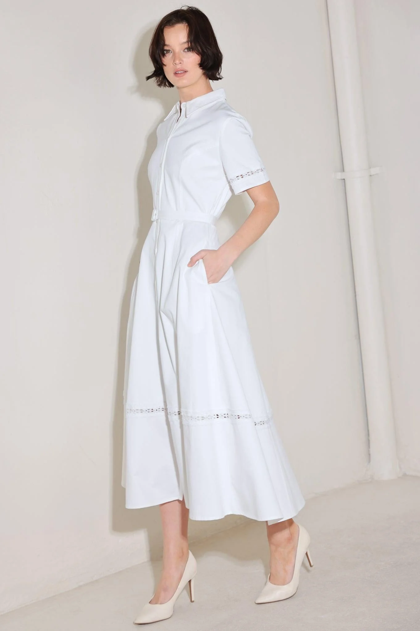 Elegant Encounter Woven Midi Dress - Image 3