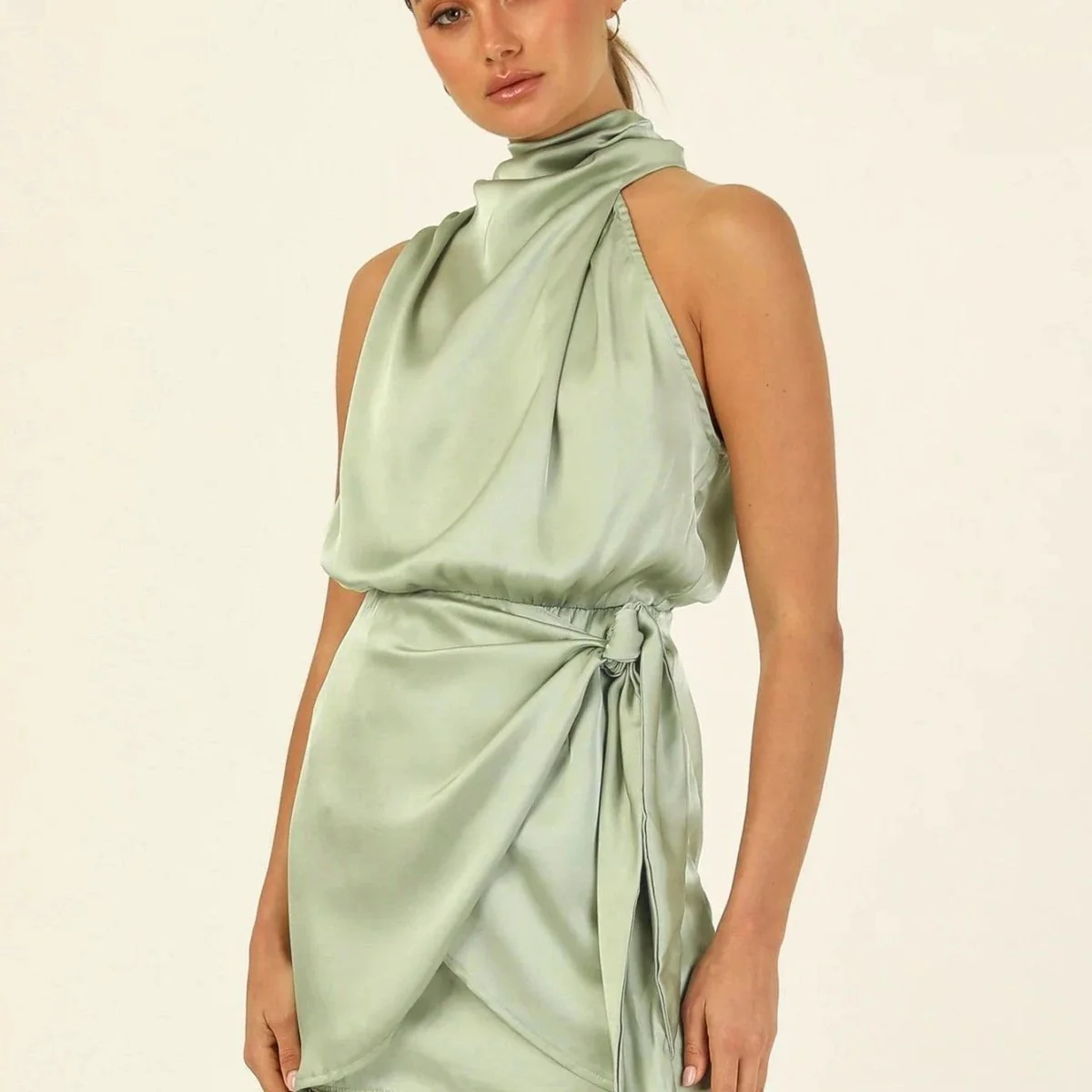 Elegant Halter Neck Dress Fashion Sleeveless Waist-tied Short Dresses For Evening Party Clothing Women - Image 11