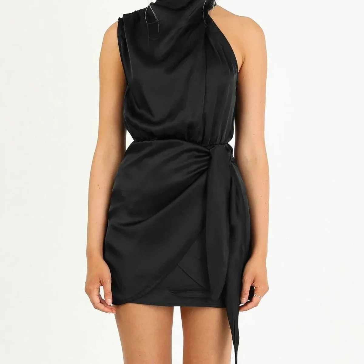 Elegant Halter Neck Dress Fashion Sleeveless Waist-tied Short Dresses For Evening Party Clothing Women - Image 7