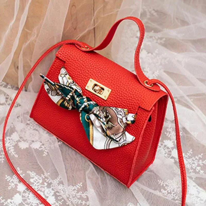 Elegant Leather Handbag & Scarf - Image 5