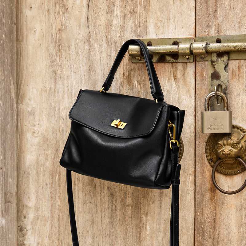 Elegant Leather Satchel Bag - Image 6
