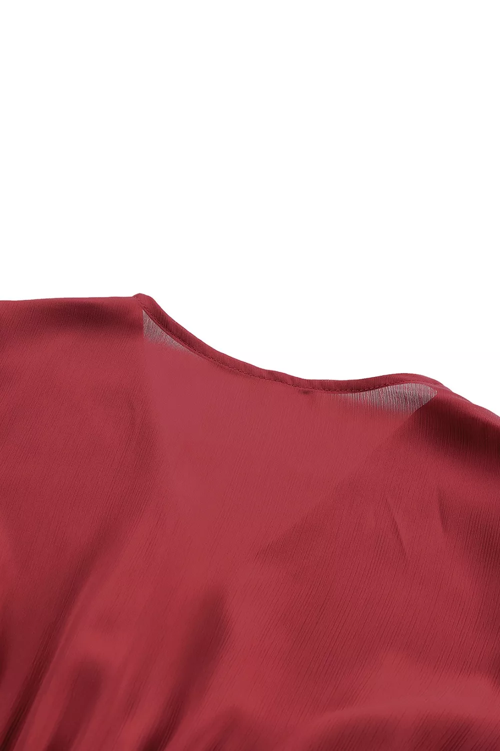 Elegant Tie-Front Ruffle Mini Dress with Smocked Wiast - Image 20