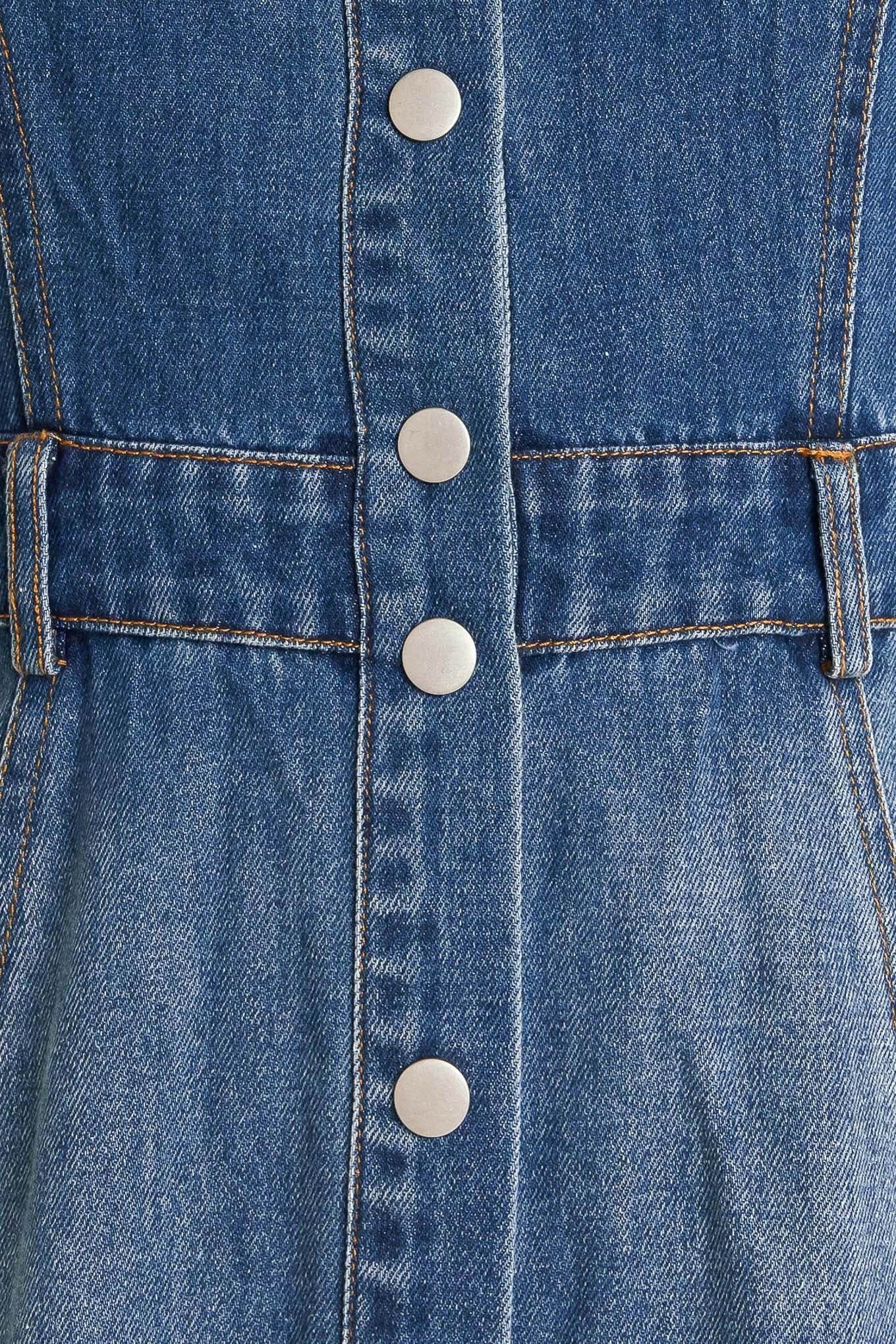 Elegant Touch Denim Midi Dress - Image 6