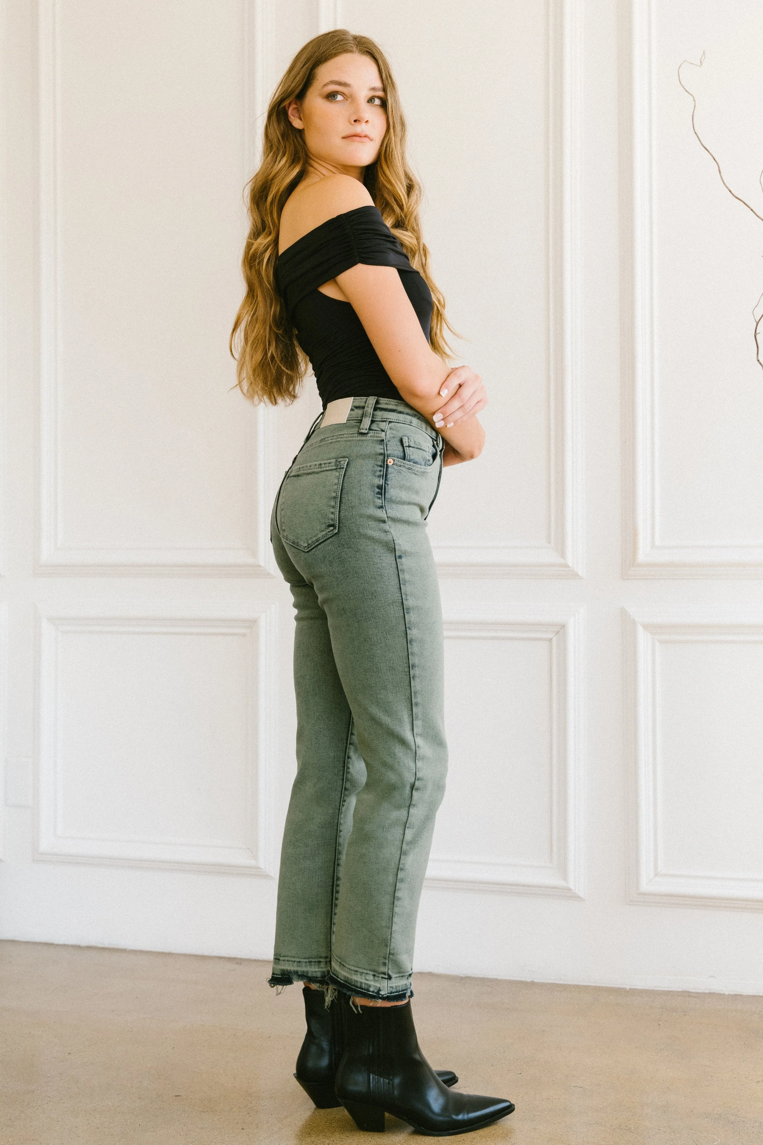 Elena Tummy Control High Rise Straight Jeans - Image 10