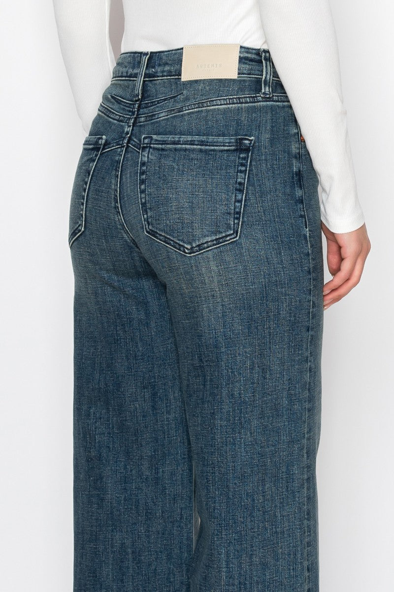Elise Tummy Control High Rise Cuffed a Wide Leg Jeans - Image 10