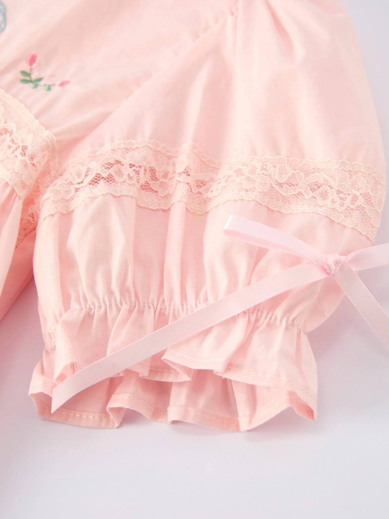 Embroidered Lace Girls' Short-sleeved Dress - Image 5