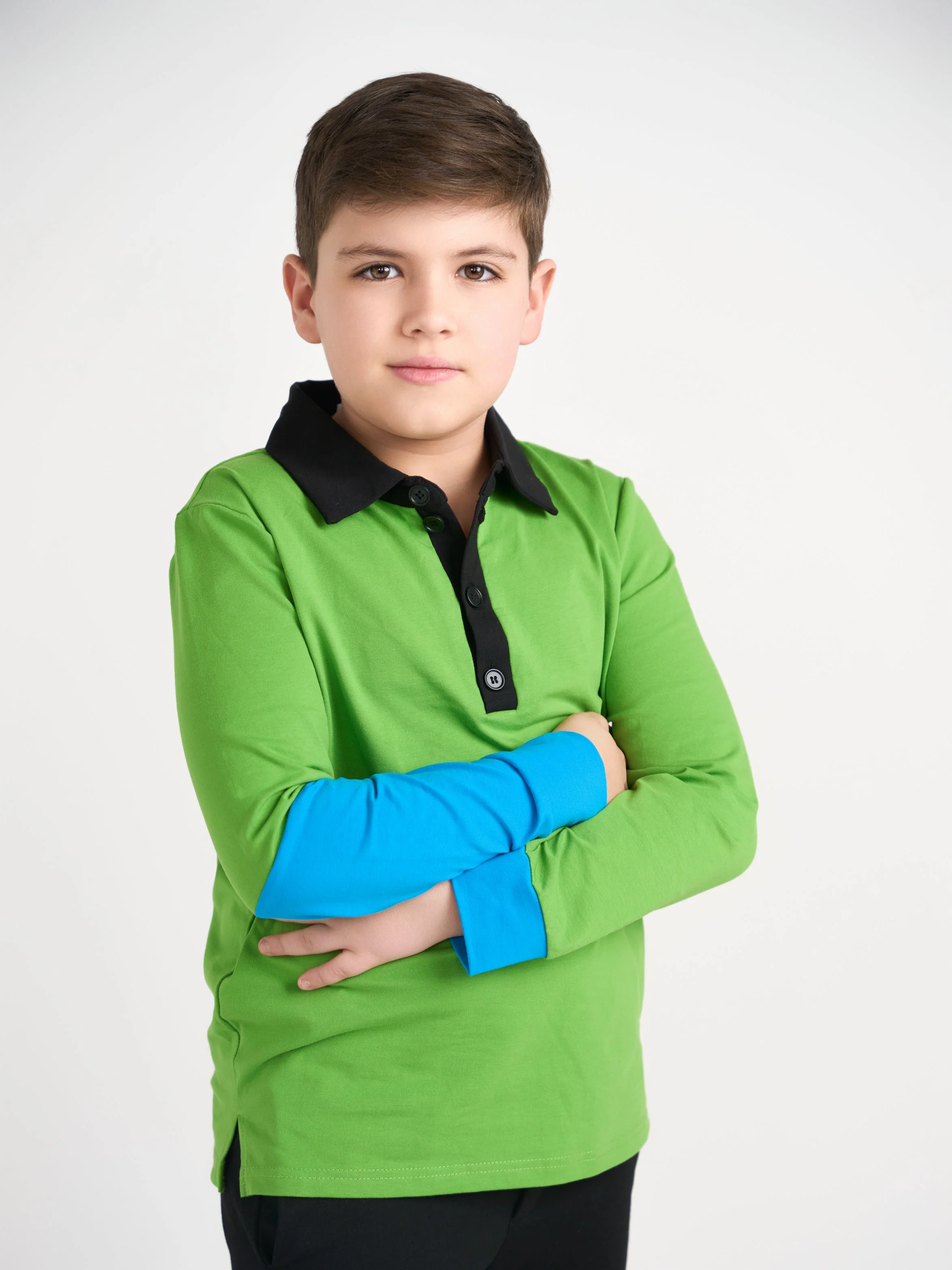 Emerald Color Block Polo Long Sleeve - Image 5