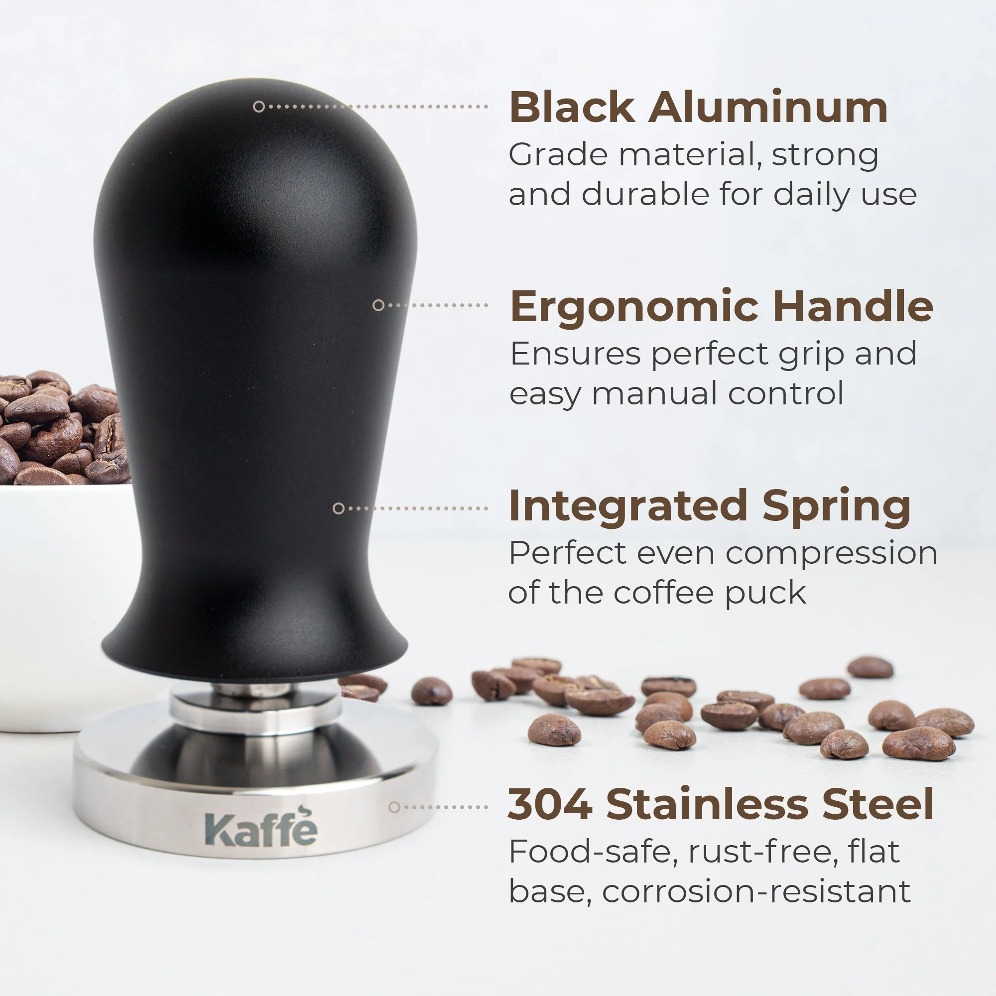 Espresso Tamper with Spring, 51mm, KFCT02-51 - Image 4
