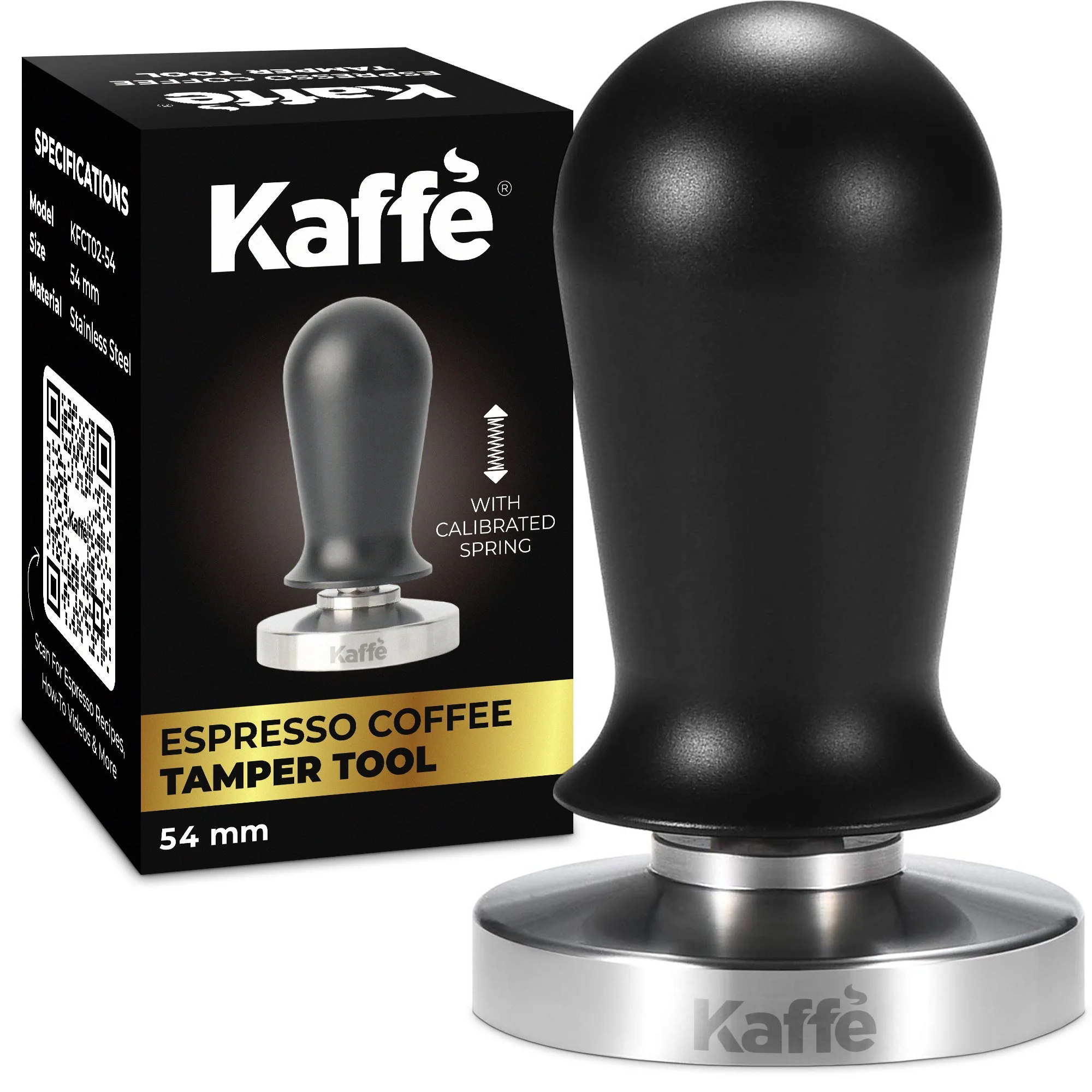 Espresso Tamper with Spring, 54mm, KFCT02-54 - Image 2